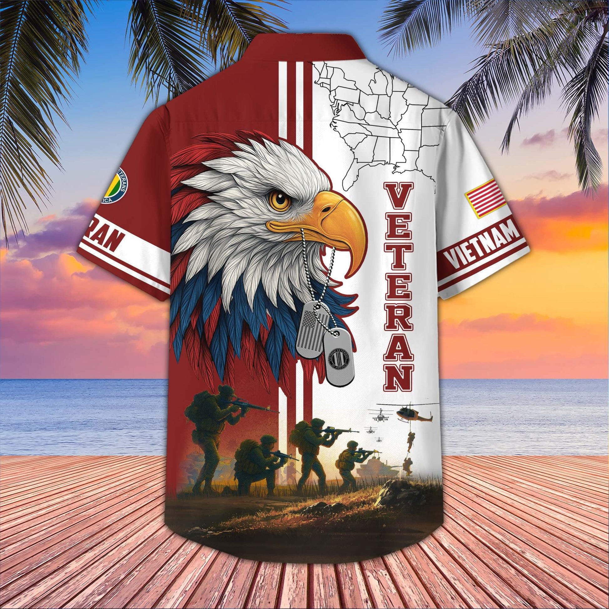 Premium US Veterans Hawaiian Shirt BPHN090611, Gifts For US Veterans, Gifts On Father's Day, Armed Forces Day, Veterans Day.