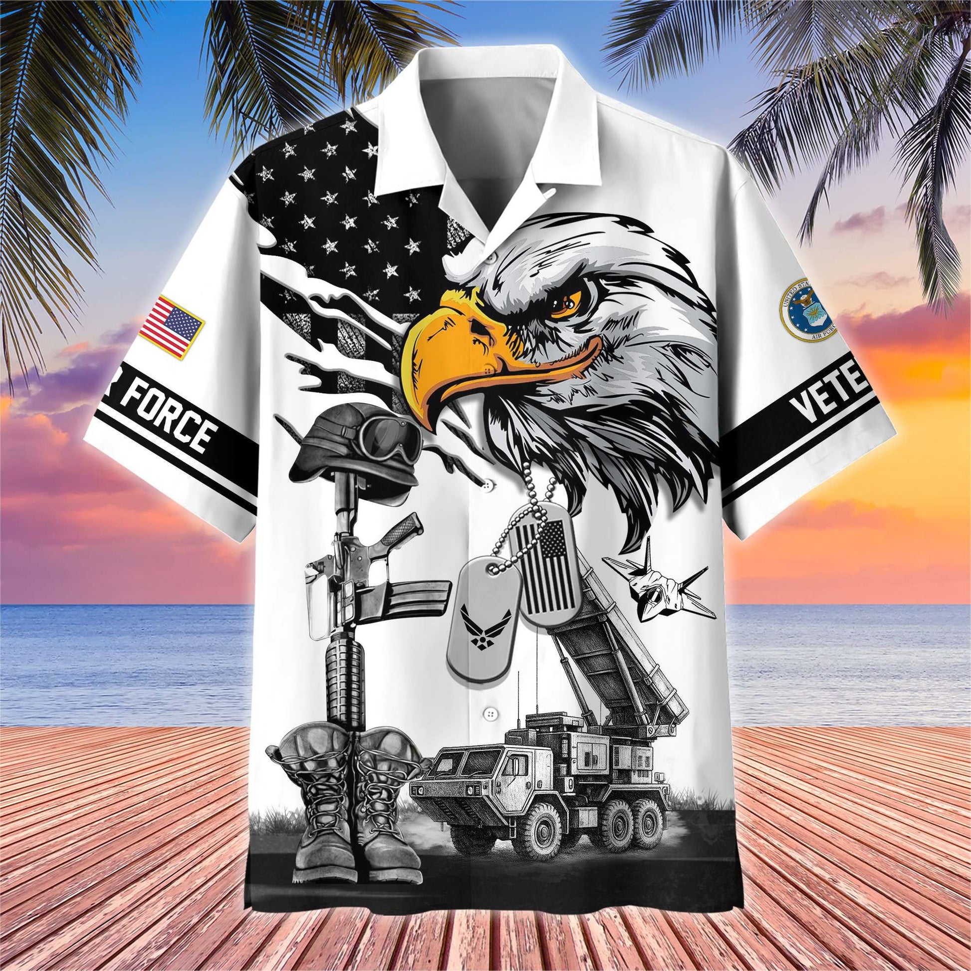 Premium US Veterans Hawaiian Shirt BPHN160611, Gifts For US Veterans, Gifts On Armed Forces Day, Independence Day, Veterans Day.