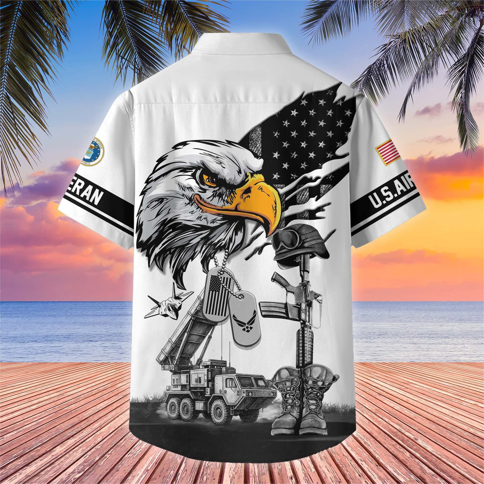 Premium US Veterans Hawaiian Shirt BPHN160611, Gifts For US Veterans, Gifts On Armed Forces Day, Independence Day, Veterans Day.