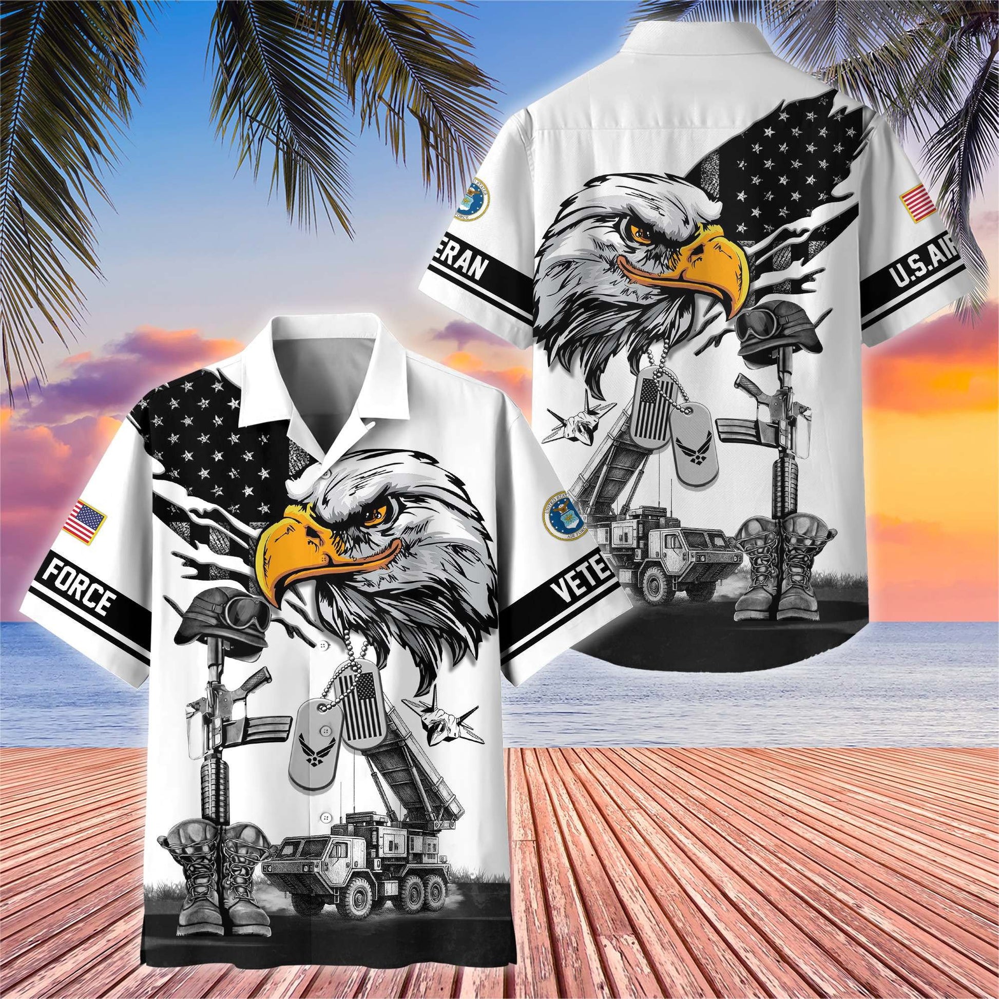 Premium US Veterans Hawaiian Shirt BPHN160611, Gifts For US Veterans, Gifts On Armed Forces Day, Independence Day, Veterans Day.