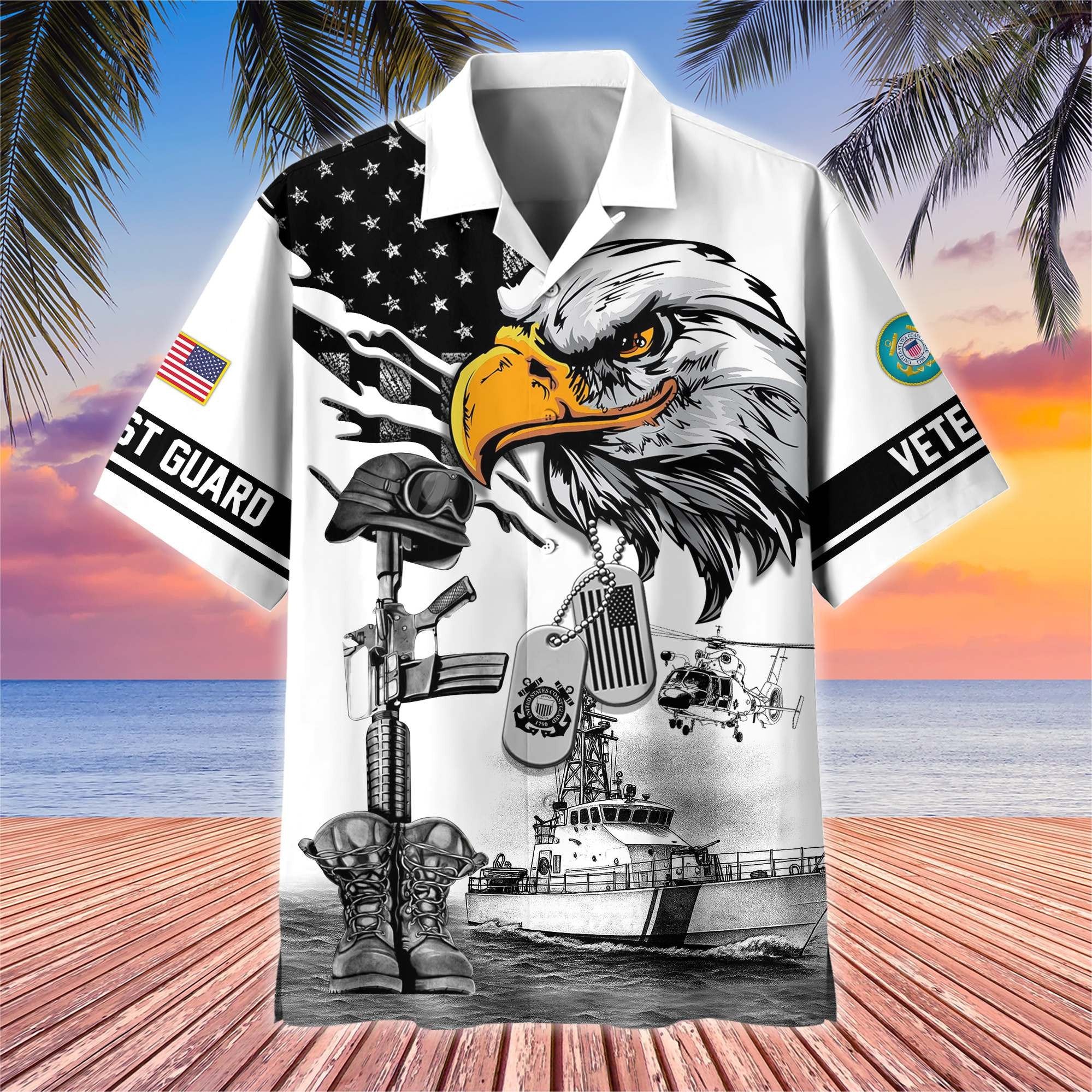 Premium US Veterans Hawaiian Shirt BPHN160611, Gifts For US Veterans, Gifts On Armed Forces Day, Independence Day, Veterans Day.