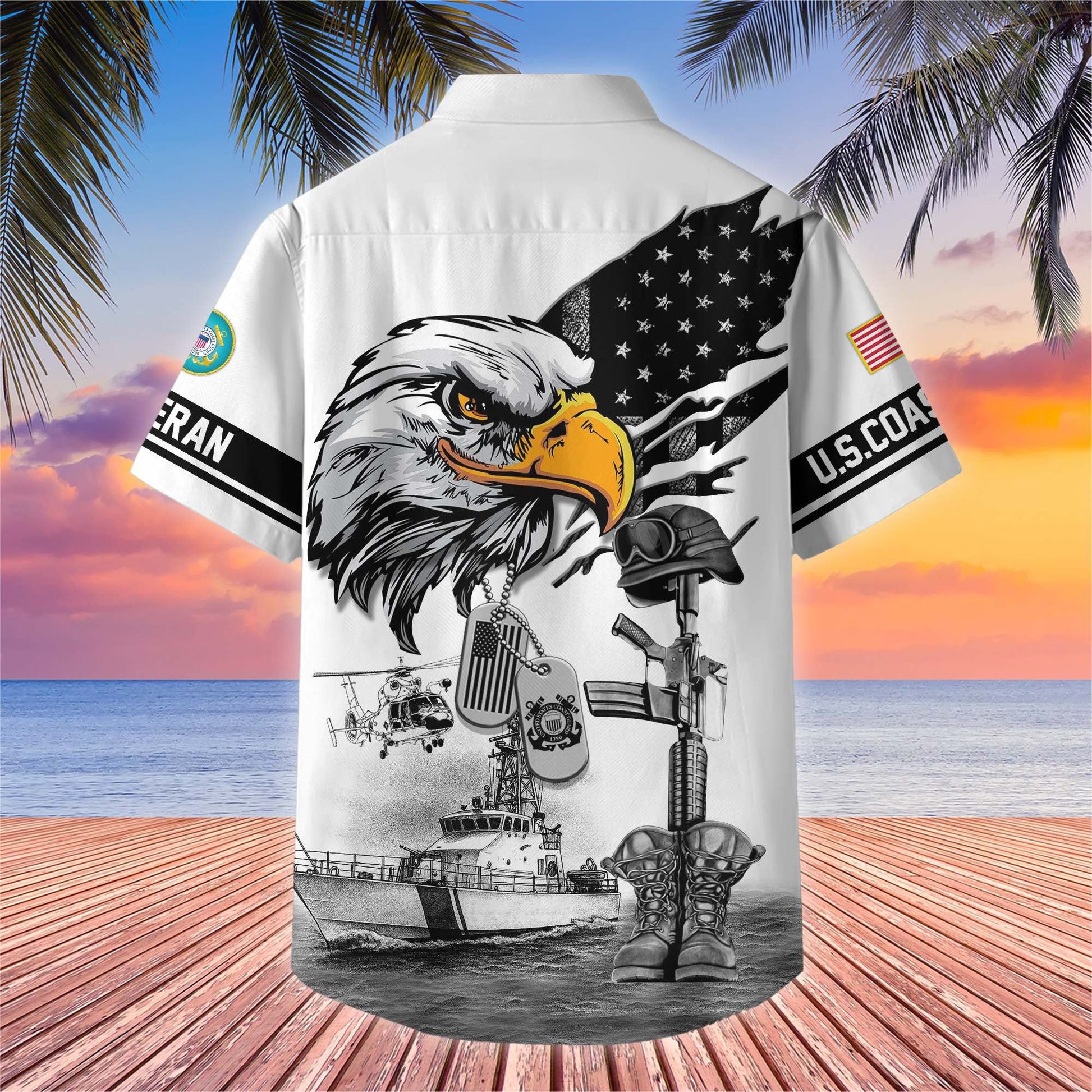 Premium US Veterans Hawaiian Shirt BPHN160611, Gifts For US Veterans, Gifts On Armed Forces Day, Independence Day, Veterans Day.