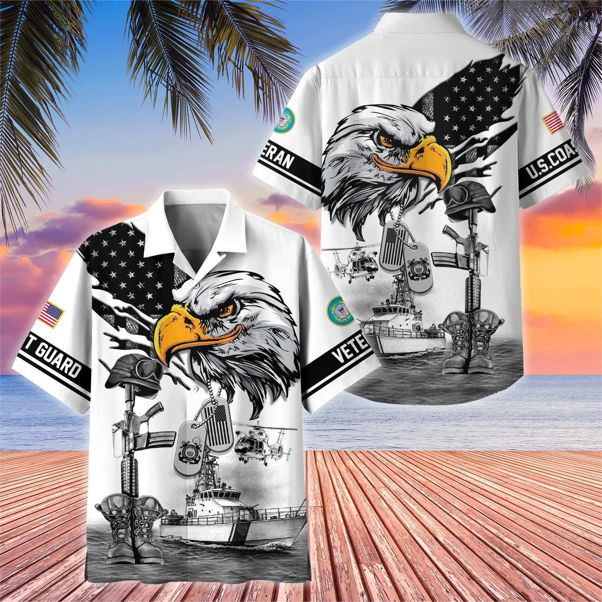 Premium US Veterans Hawaiian Shirt BPHN160611, Gifts For US Veterans, Gifts On Armed Forces Day, Independence Day, Veterans Day.