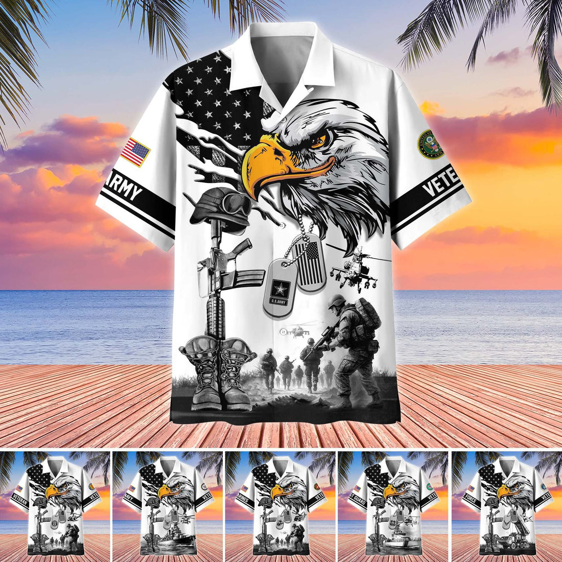 Premium US Veterans Hawaiian Shirt BPHN160611, Gifts For US Veterans, Gifts On Armed Forces Day, Independence Day, Veterans Day.