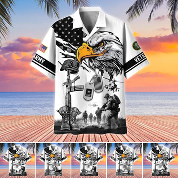 Premium US Veterans Hawaiian Shirt BPHN160611, Gifts For US Veterans, Gifts On Armed Forces Day, Independence Day, Veterans Day.