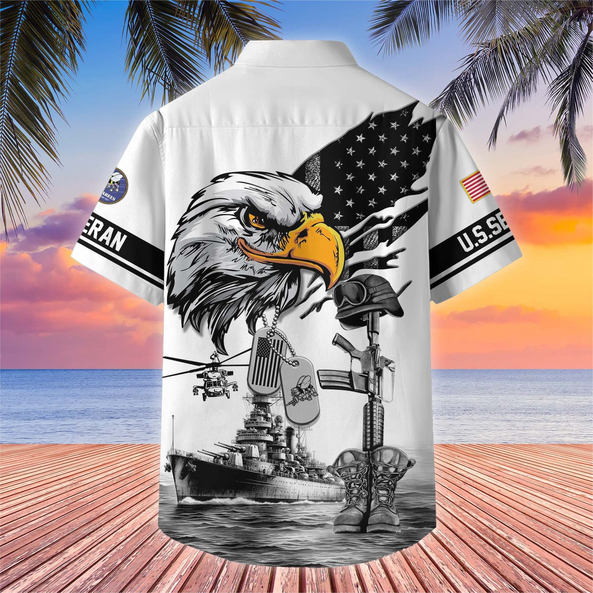 Premium US Veterans Hawaiian Shirt BPHN160611, Gifts For US Veterans, Gifts On Armed Forces Day, Independence Day, Veterans Day.