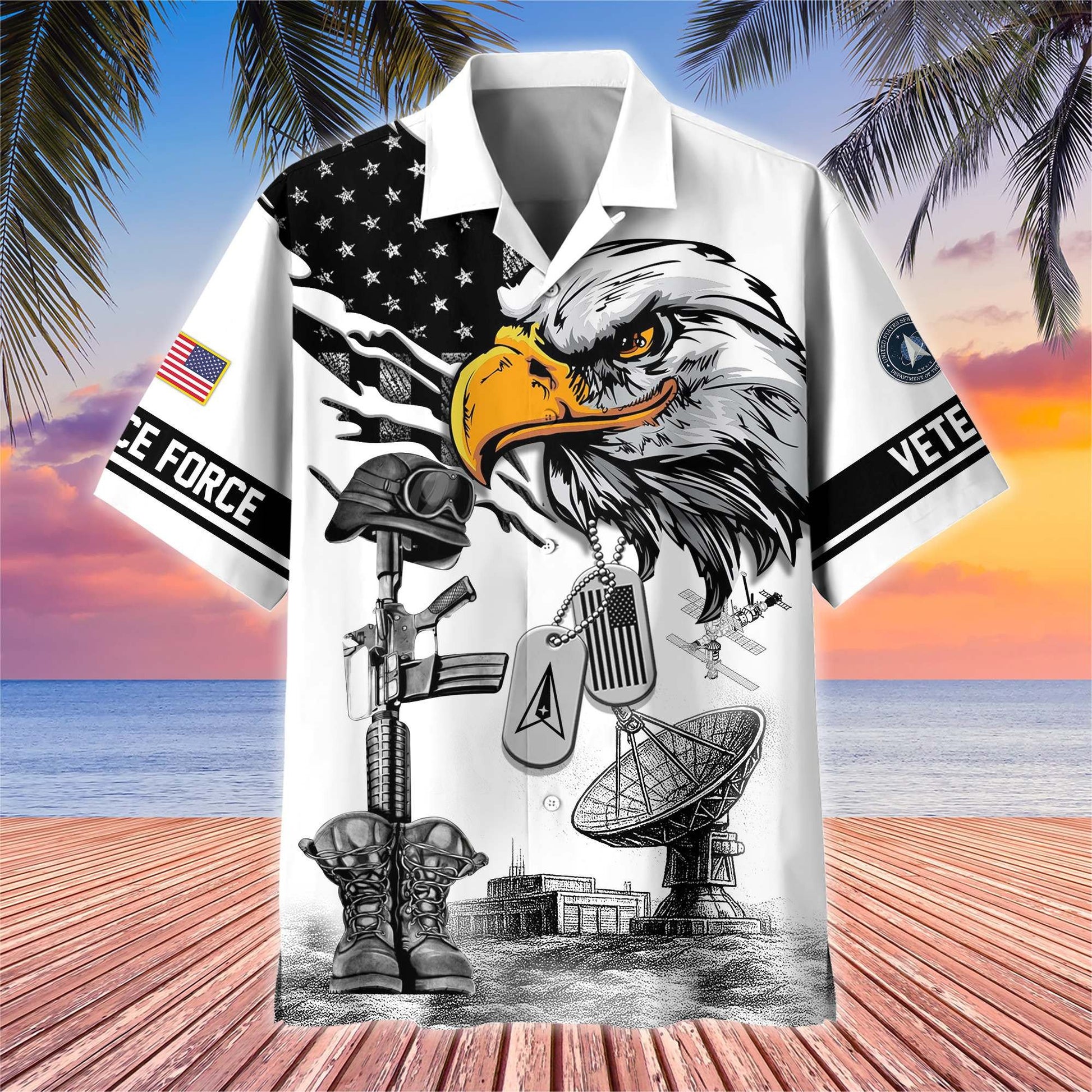 Premium US Veterans Hawaiian Shirt BPHN160611, Gifts For US Veterans, Gifts On Armed Forces Day, Independence Day, Veterans Day.