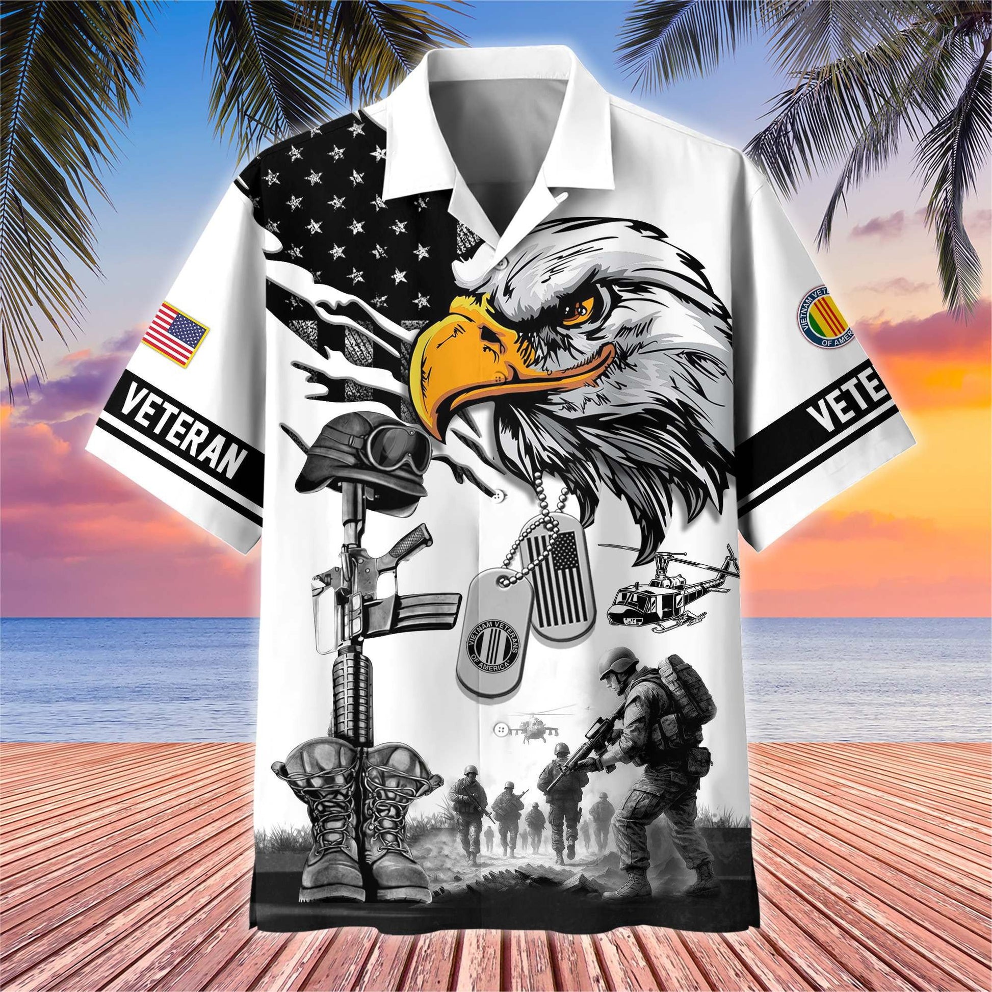 Premium US Veterans Hawaiian Shirt BPHN160611, Gifts For US Veterans, Gifts On Armed Forces Day, Independence Day, Veterans Day.