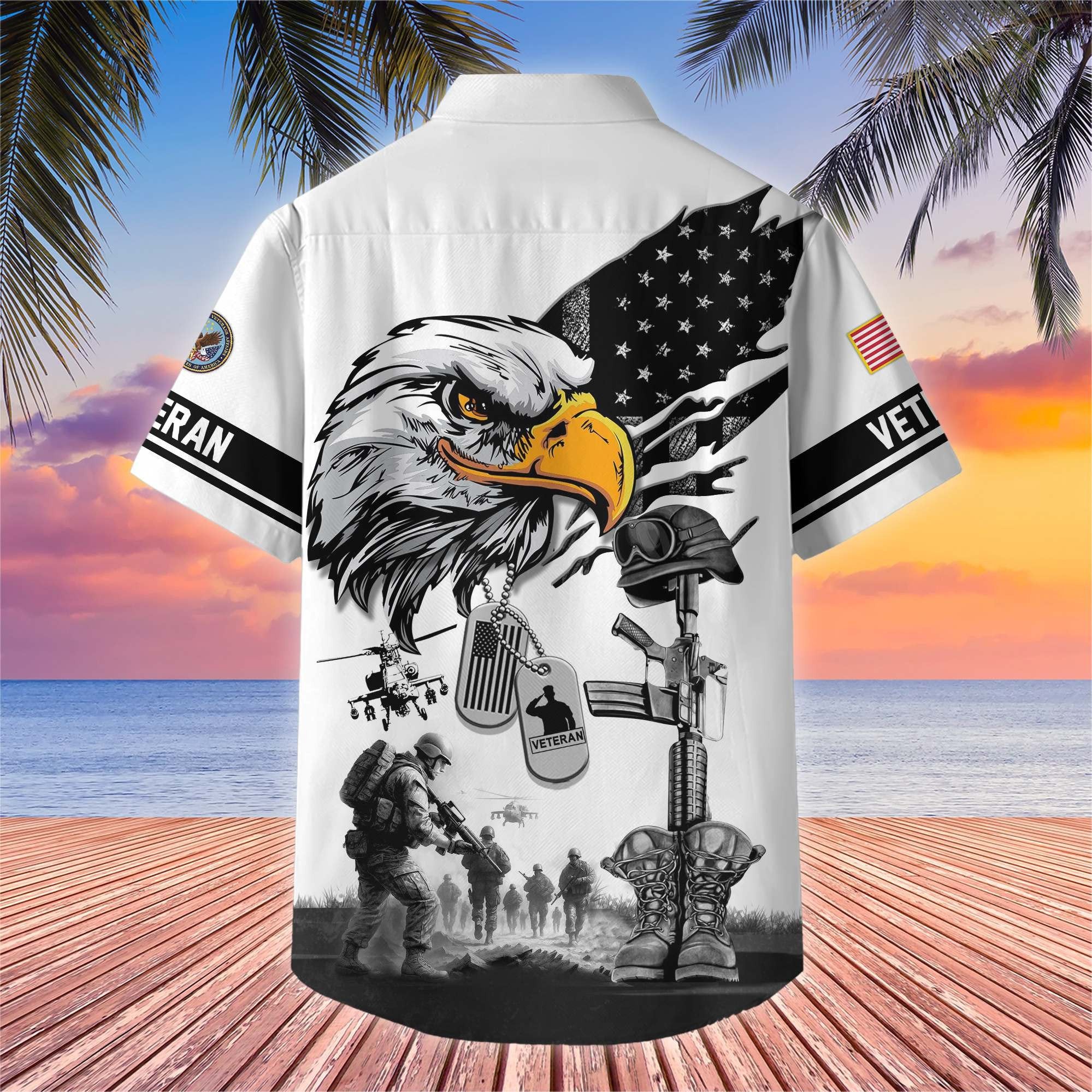 Premium US Veterans Hawaiian Shirt BPHN160611, Gifts For US Veterans, Gifts On Armed Forces Day, Independence Day, Veterans Day.