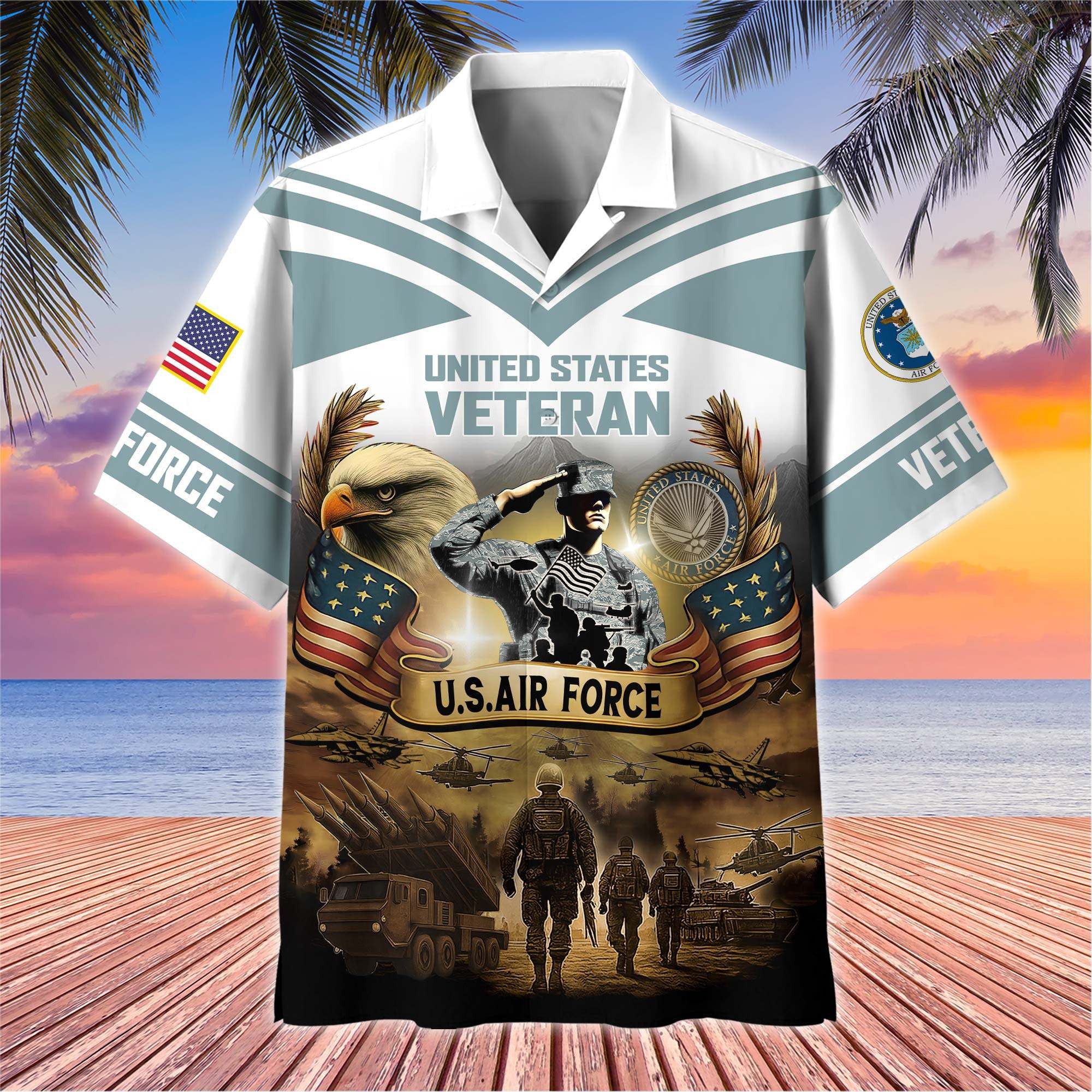 Premium US Veterans Hawaiian Shirt BPHN120611, Gifts For US Veterans, Gifts On Independence Day, Veterans Day.