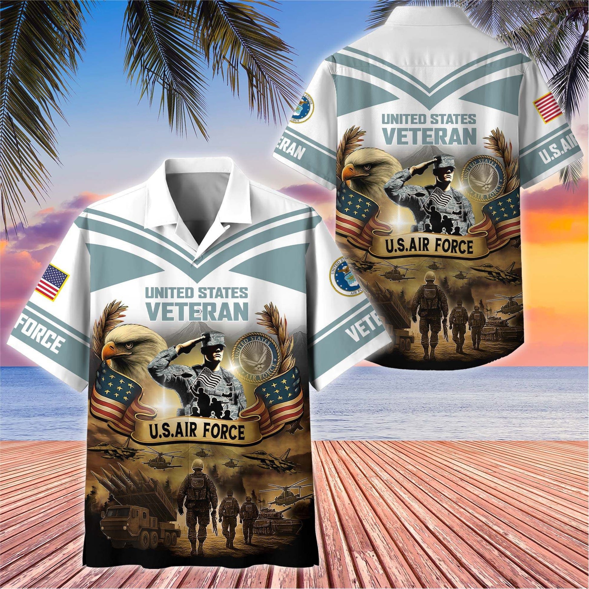 Premium US Veterans Hawaiian Shirt BPHN120611, Gifts For US Veterans, Gifts On Independence Day, Veterans Day.