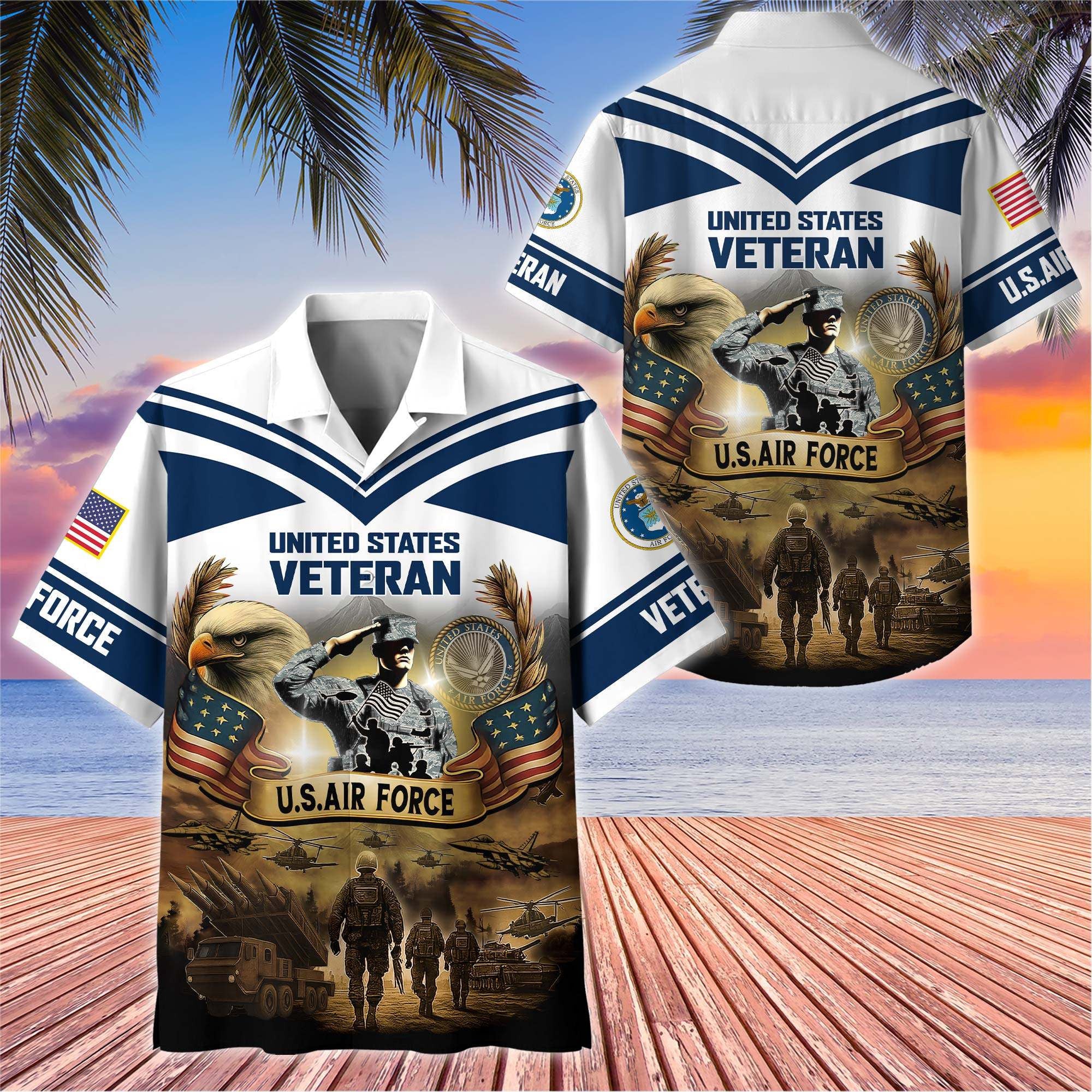 Premium US Veterans Hawaiian Shirt BPHN120611, Gifts For US Veterans, Gifts On Independence Day, Veterans Day.