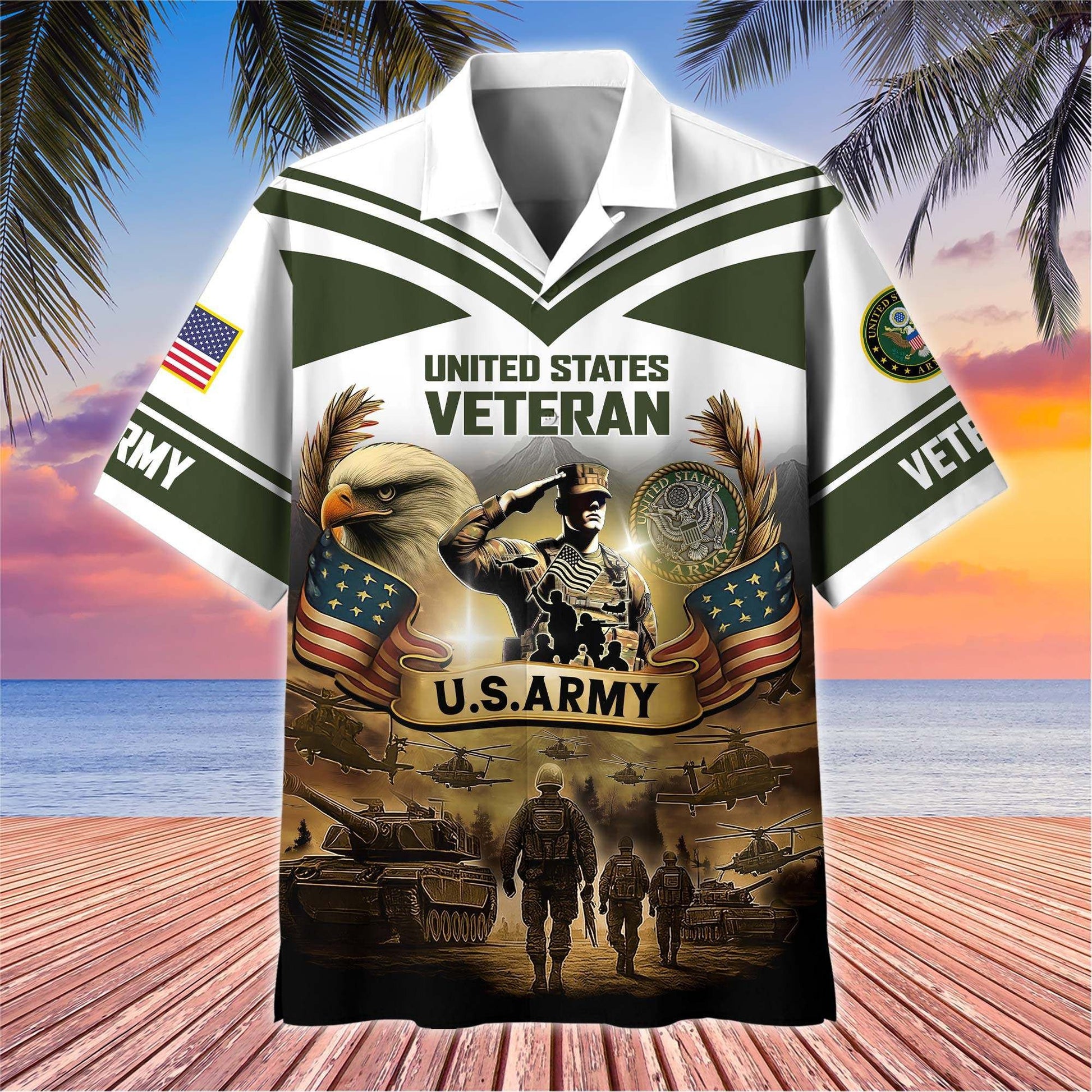 Premium US Veterans Hawaiian Shirt BPHN120611, Gifts For US Veterans, Gifts On Independence Day, Veterans Day.