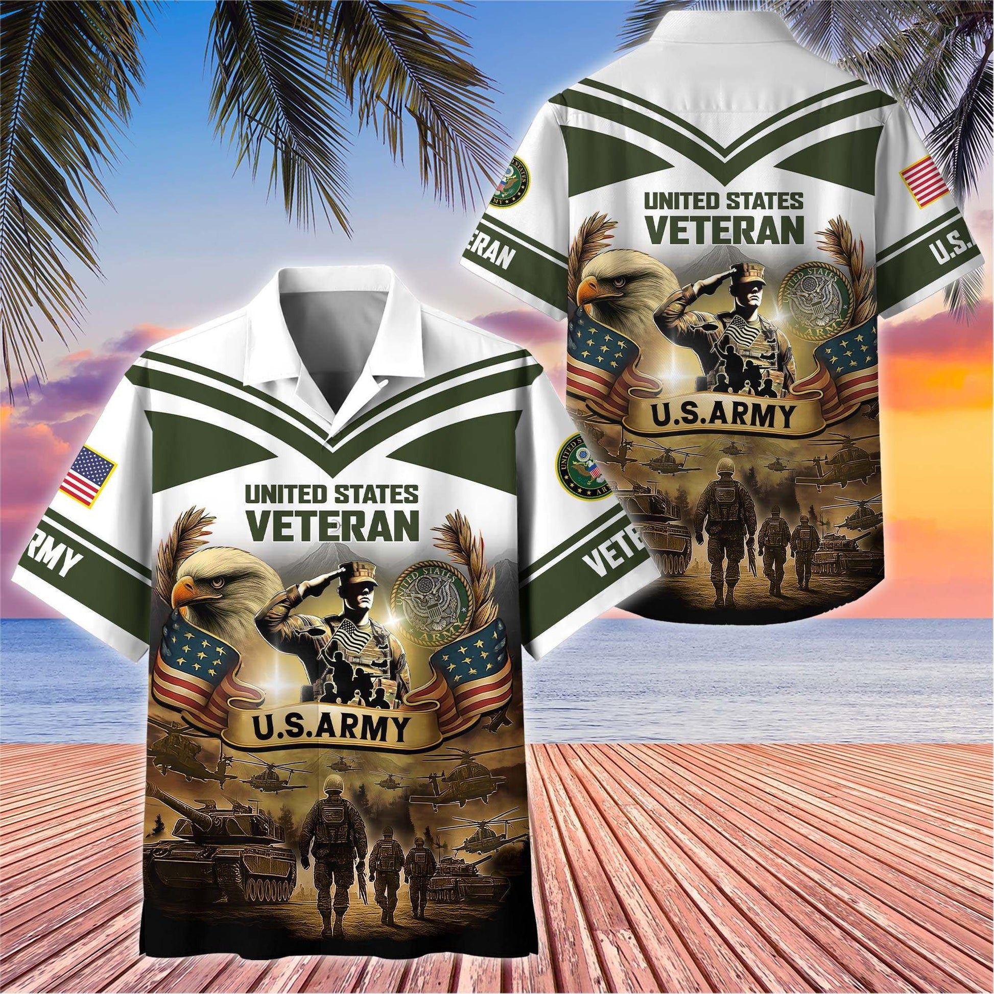 Premium US Veterans Hawaiian Shirt BPHN120611, Gifts For US Veterans, Gifts On Independence Day, Veterans Day.