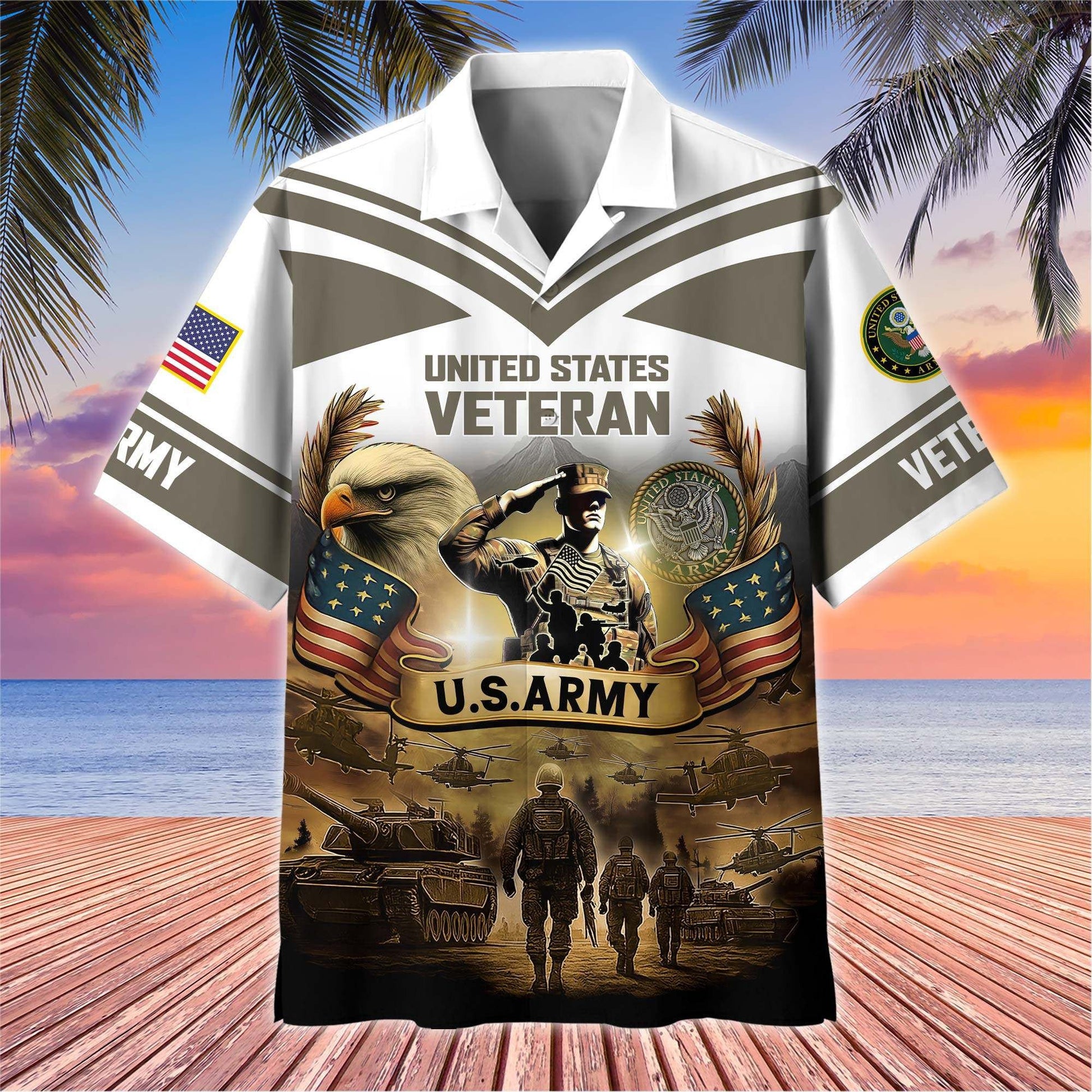 Premium US Veterans Hawaiian Shirt BPHN120611, Gifts For US Veterans, Gifts On Independence Day, Veterans Day.