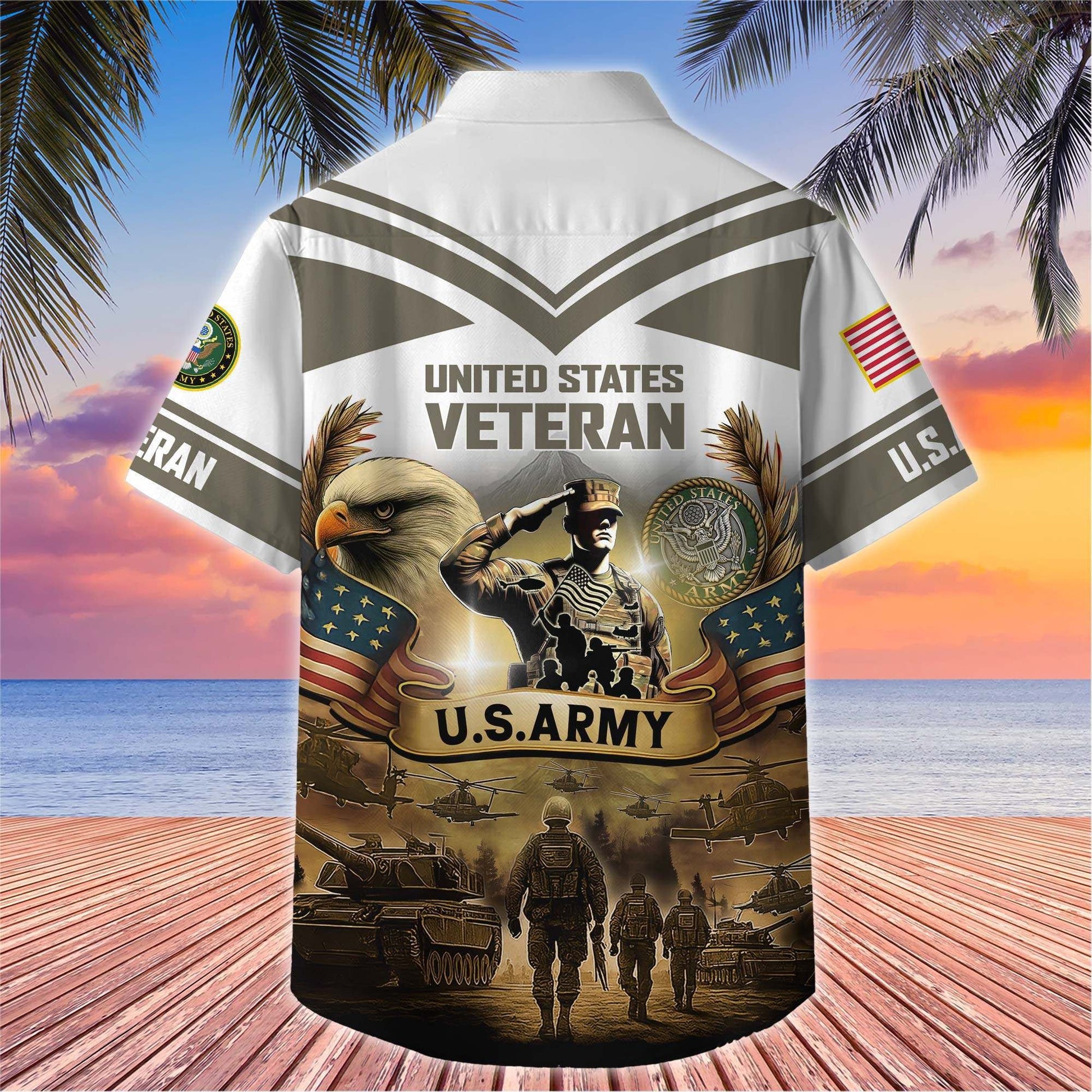 Premium US Veterans Hawaiian Shirt BPHN120611, Gifts For US Veterans, Gifts On Independence Day, Veterans Day.