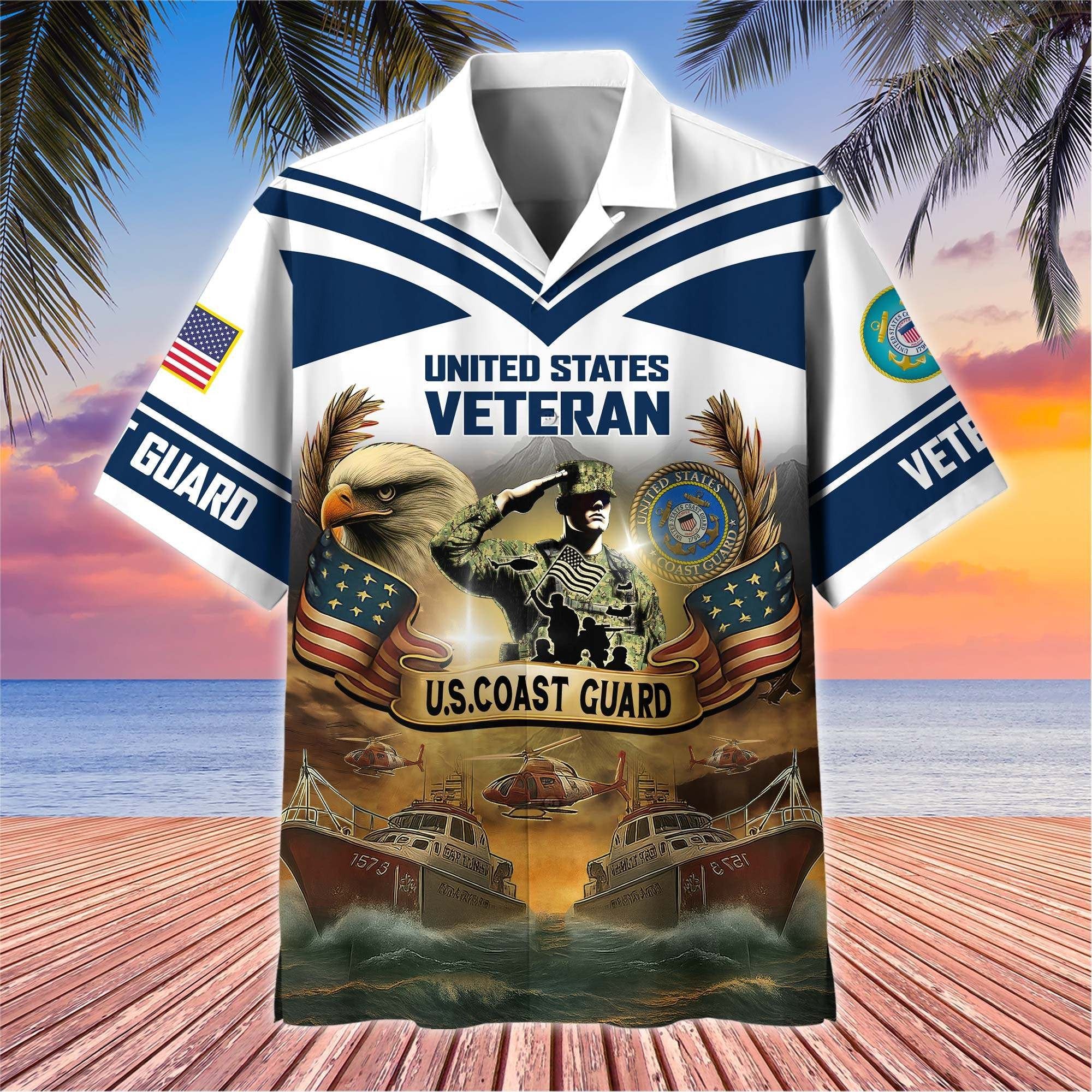 Premium US Veterans Hawaiian Shirt BPHN120611, Gifts For US Veterans, Gifts On Independence Day, Veterans Day.