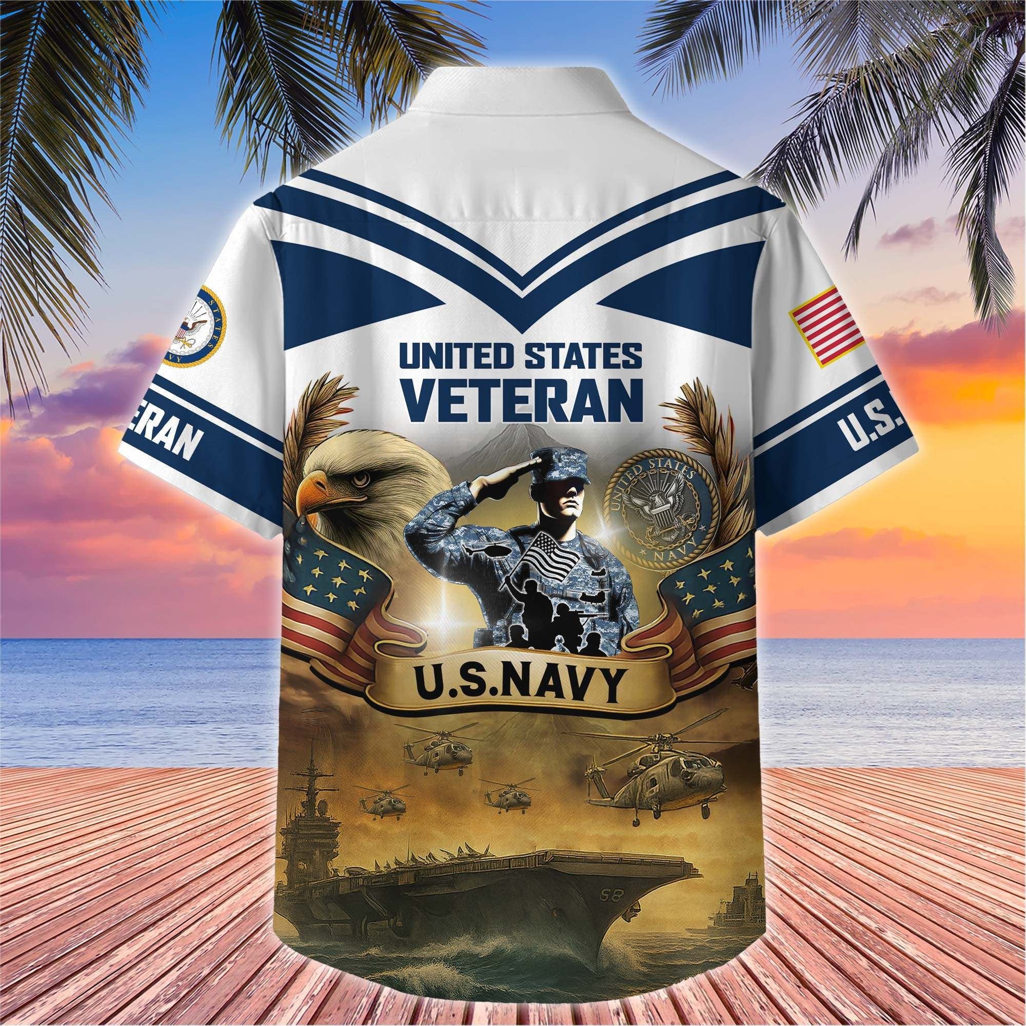 Premium US Veterans Hawaiian Shirt BPHN120611, Gifts For US Veterans, Gifts On Independence Day, Veterans Day.