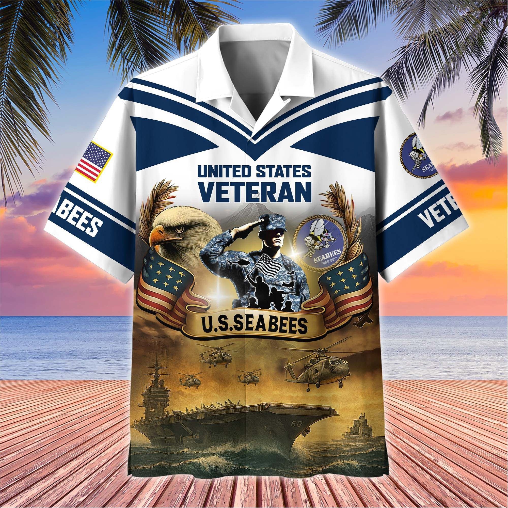 Premium US Veterans Hawaiian Shirt BPHN120611, Gifts For US Veterans, Gifts On Independence Day, Veterans Day.