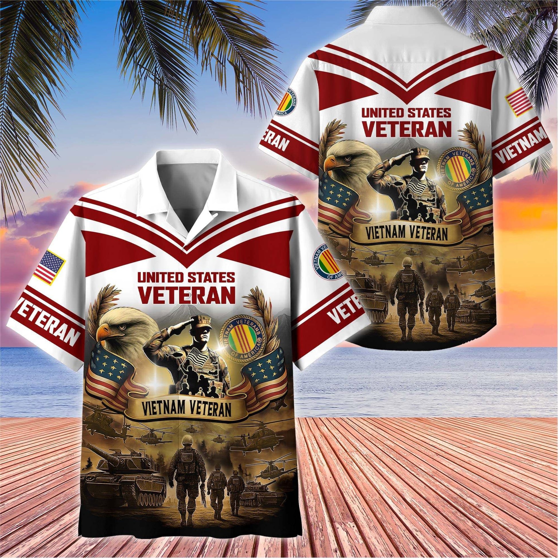 Premium US Veterans Hawaiian Shirt BPHN120611, Gifts For US Veterans, Gifts On Independence Day, Veterans Day.