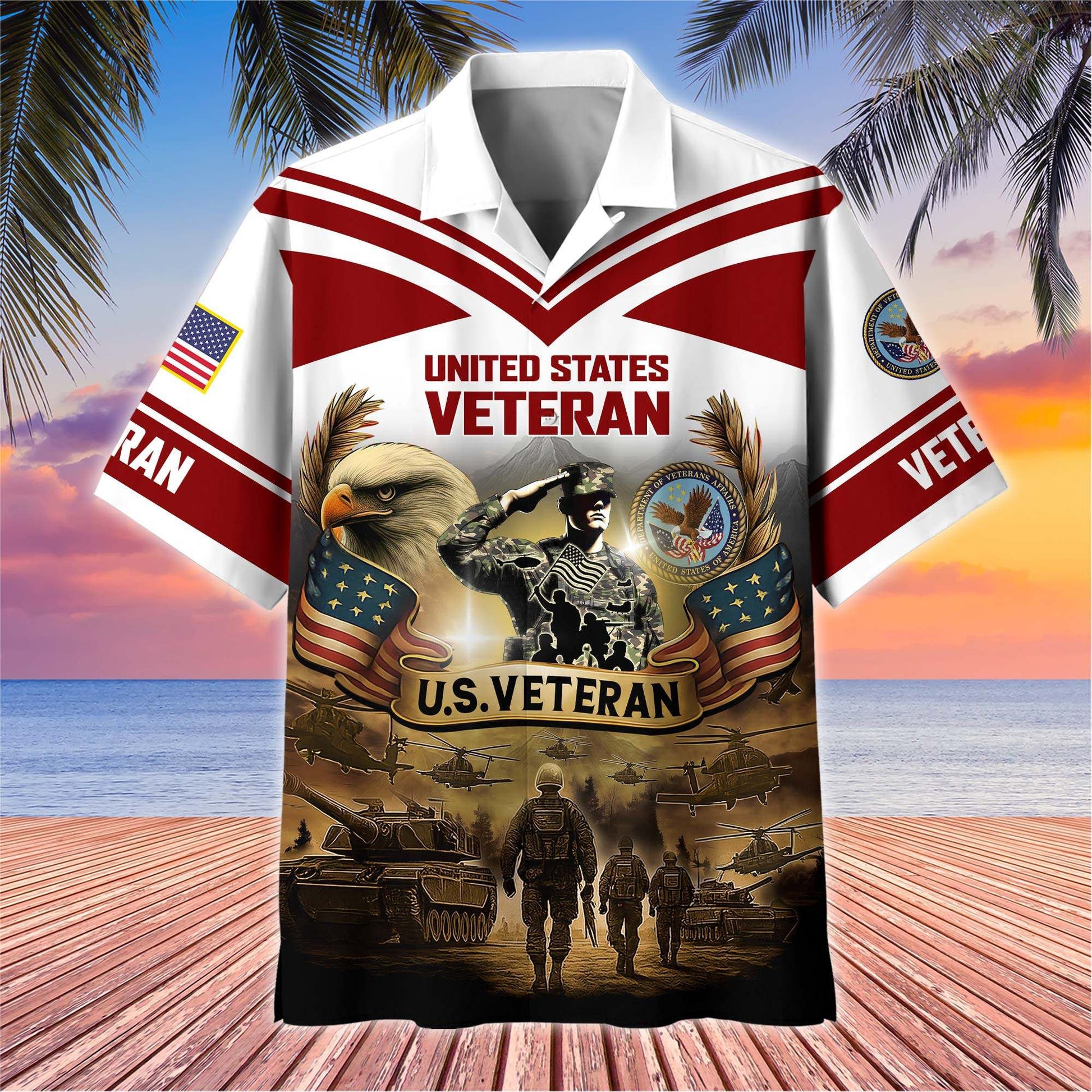 Premium US Veterans Hawaiian Shirt BPHN120611, Gifts For US Veterans, Gifts On Independence Day, Veterans Day.