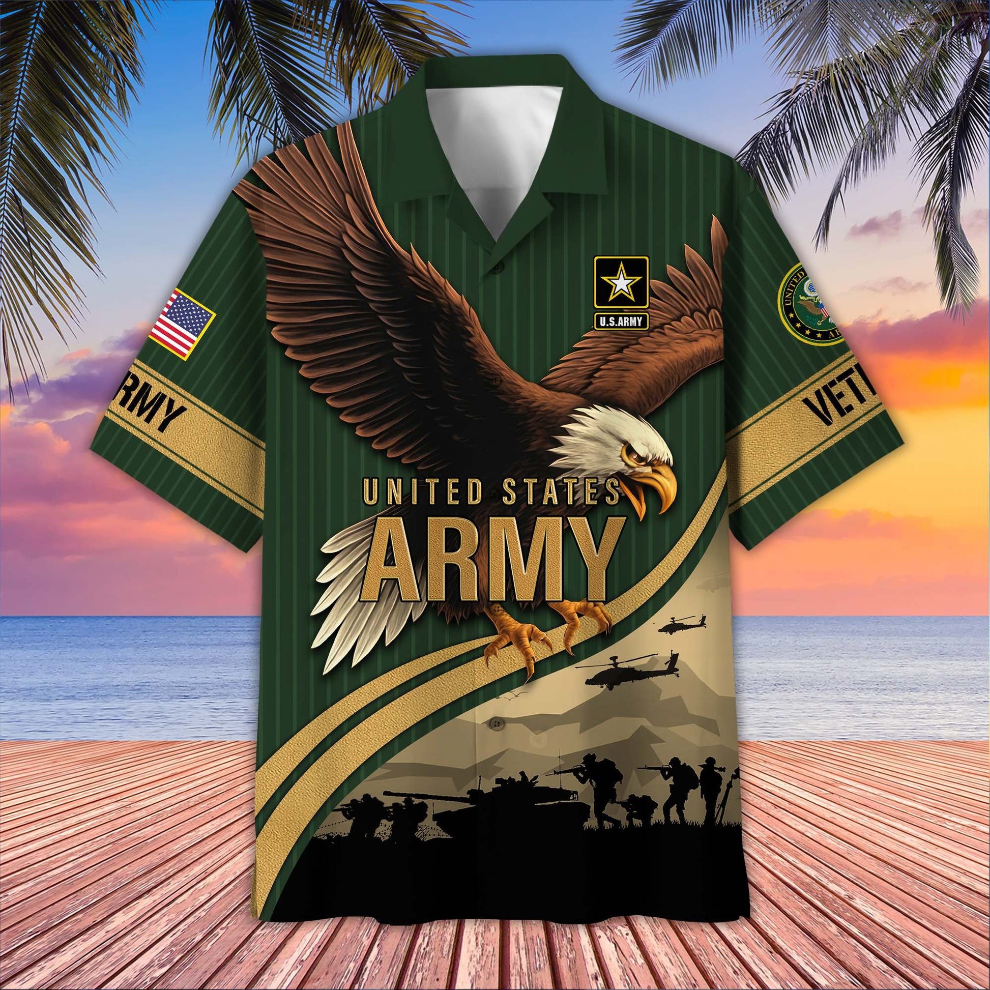 Premium US Veterans Hawaiian Shirt BPHN060611, Gifts For US Veterans, Gifts On Independence Day, Veterans Day.