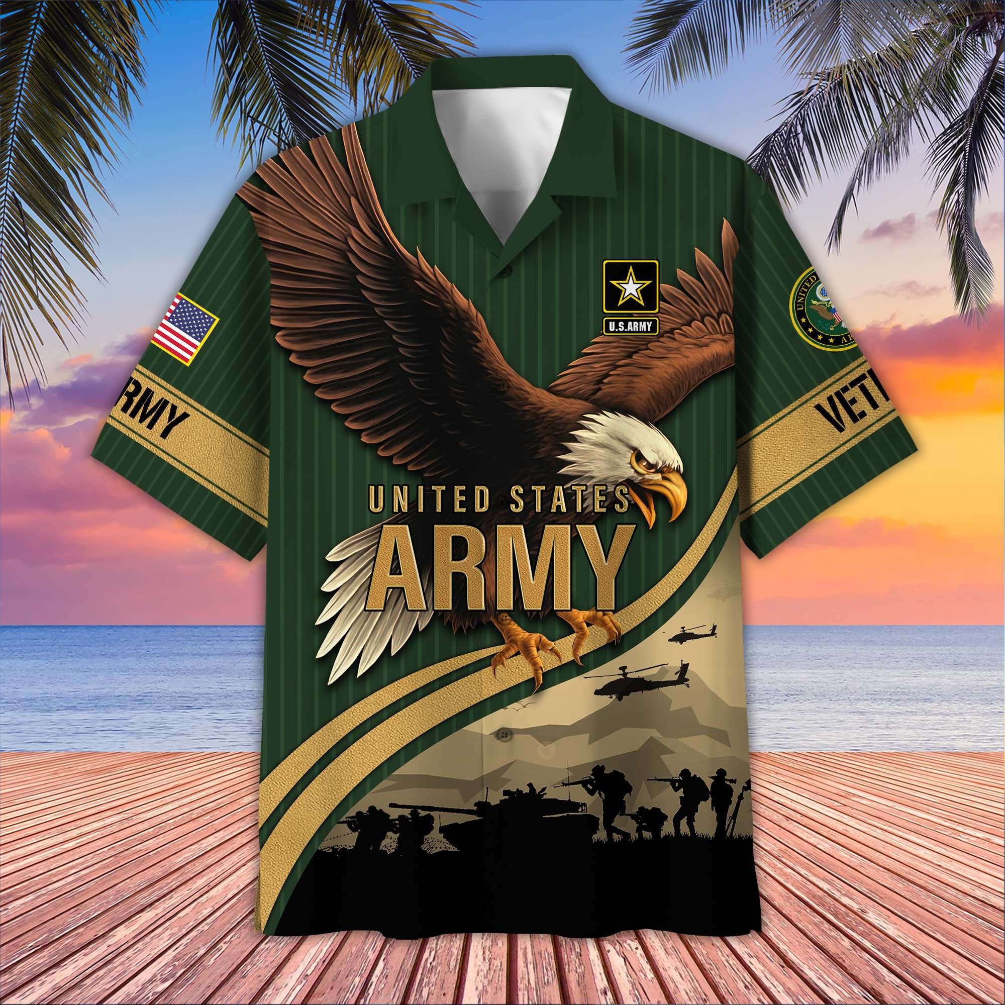 Premium US Veterans Hawaiian Shirt BPHN060611, Gifts For US Veterans, Gifts On Independence Day, Veterans Day.