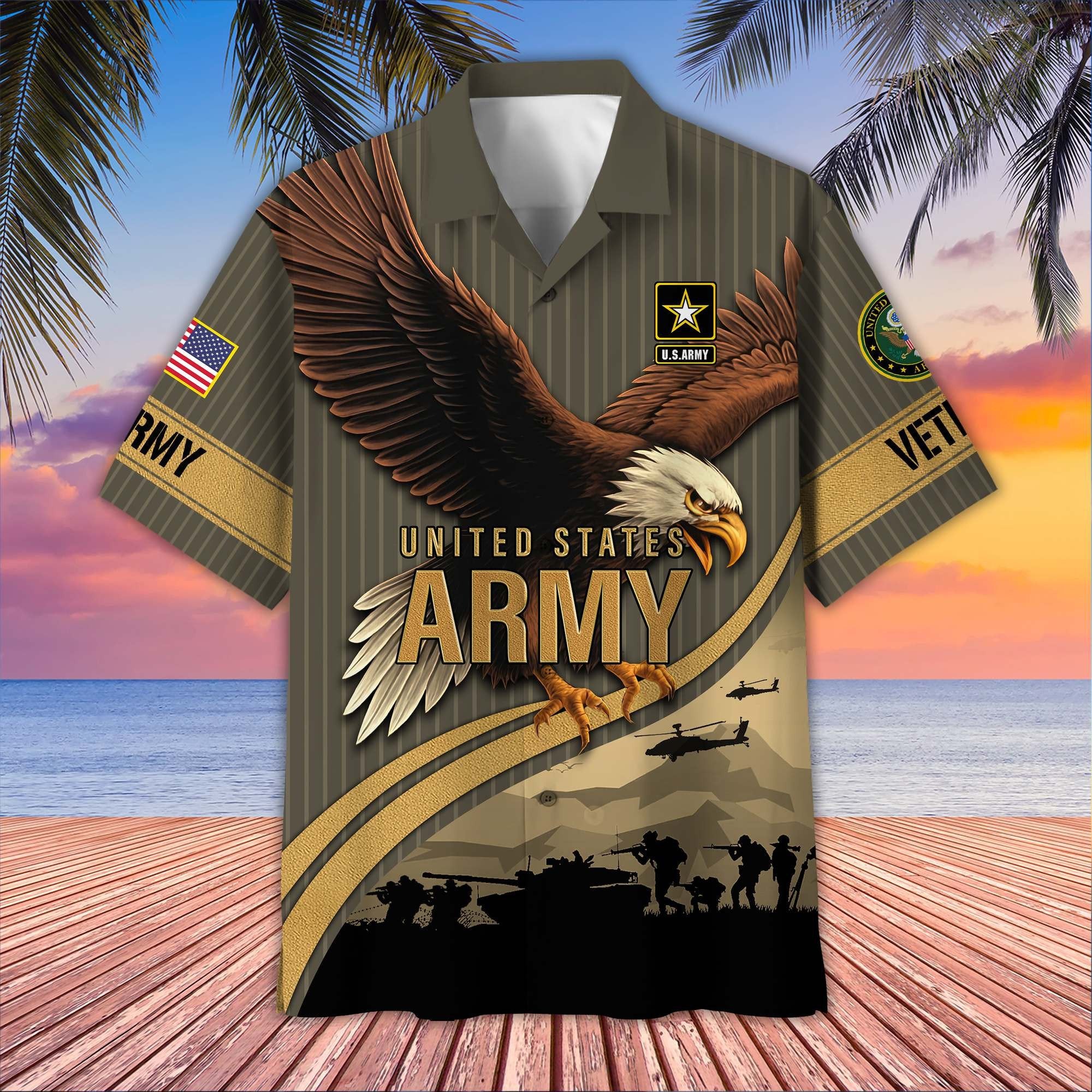 Premium US Veterans Hawaiian Shirt BPHN060611, Gifts For US Veterans, Gifts On Independence Day, Veterans Day.