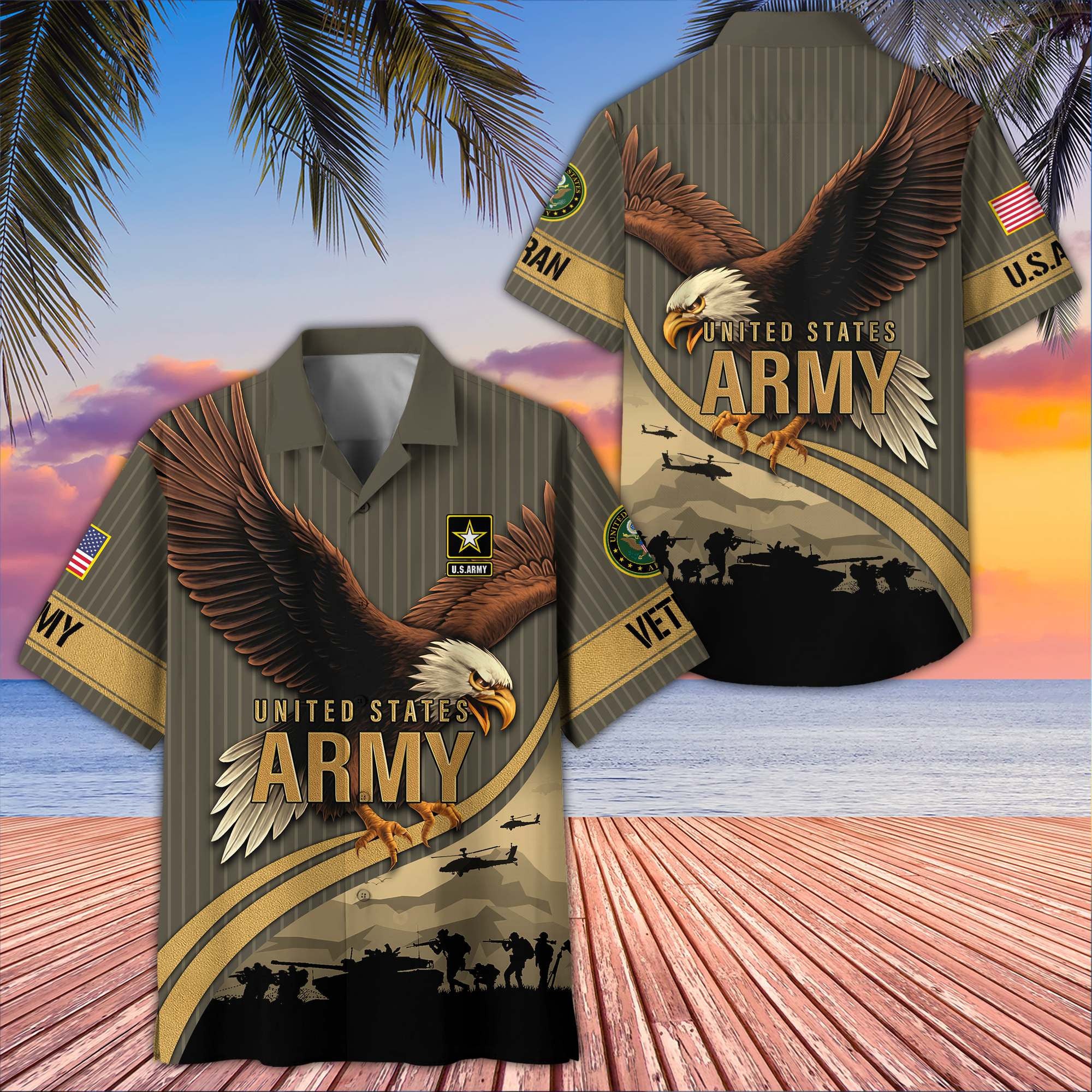 Premium US Veterans Hawaiian Shirt BPHN060611, Gifts For US Veterans, Gifts On Independence Day, Veterans Day.