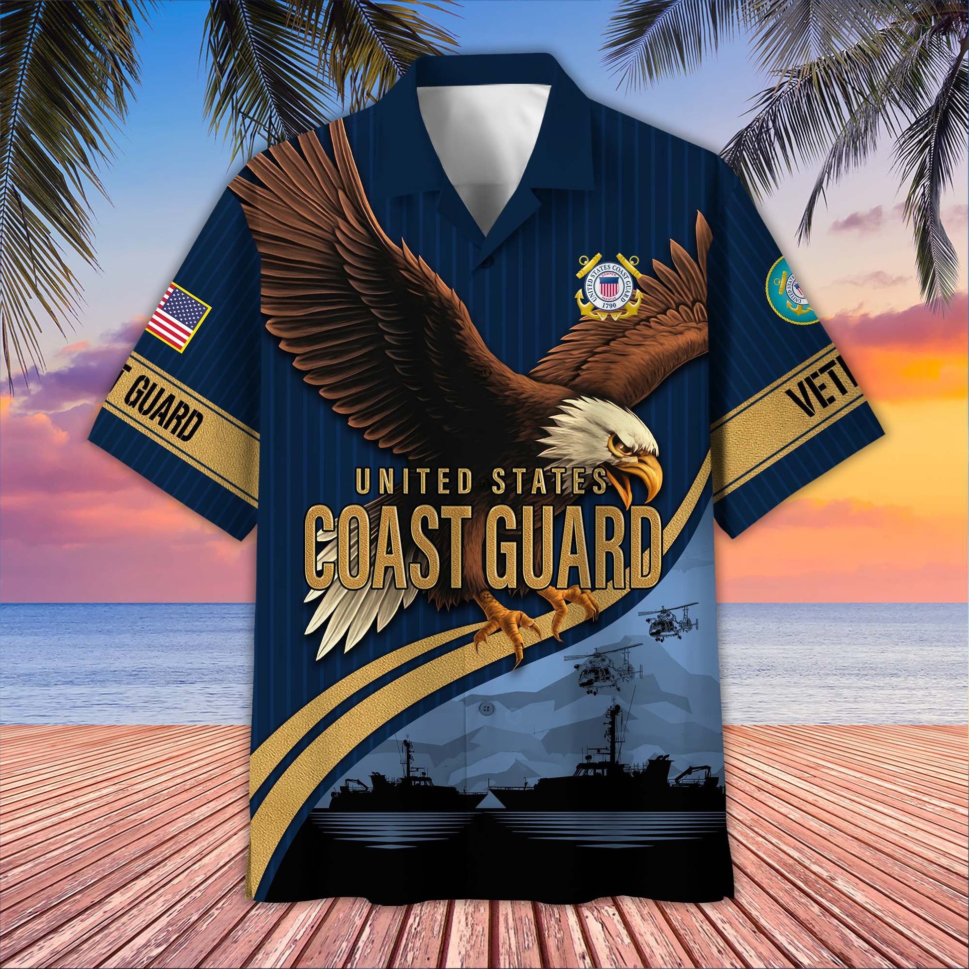 Premium US Veterans Hawaiian Shirt BPHN060611, Gifts For US Veterans, Gifts On Independence Day, Veterans Day.