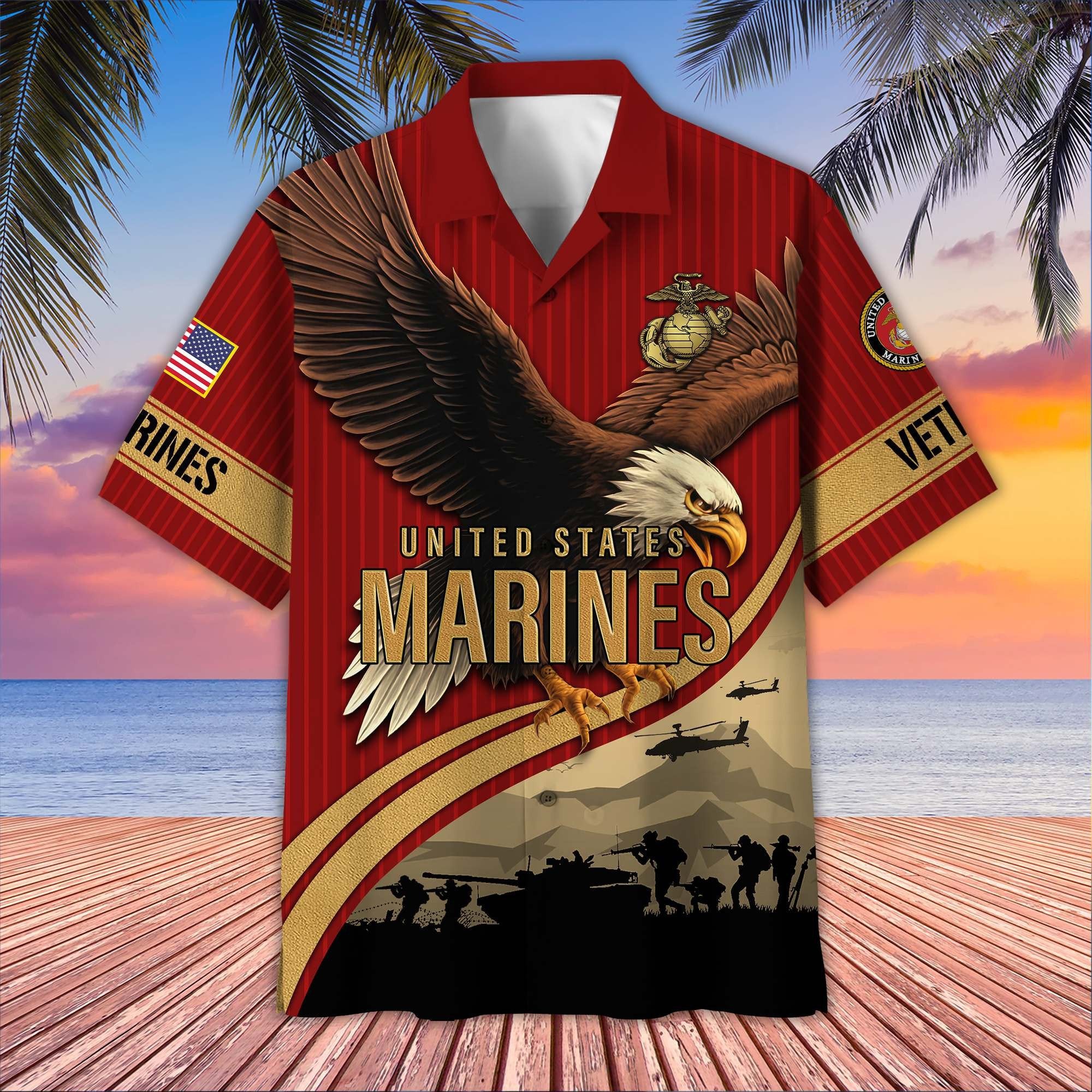 Premium US Veterans Hawaiian Shirt BPHN060611, Gifts For US Veterans, Gifts On Independence Day, Veterans Day.