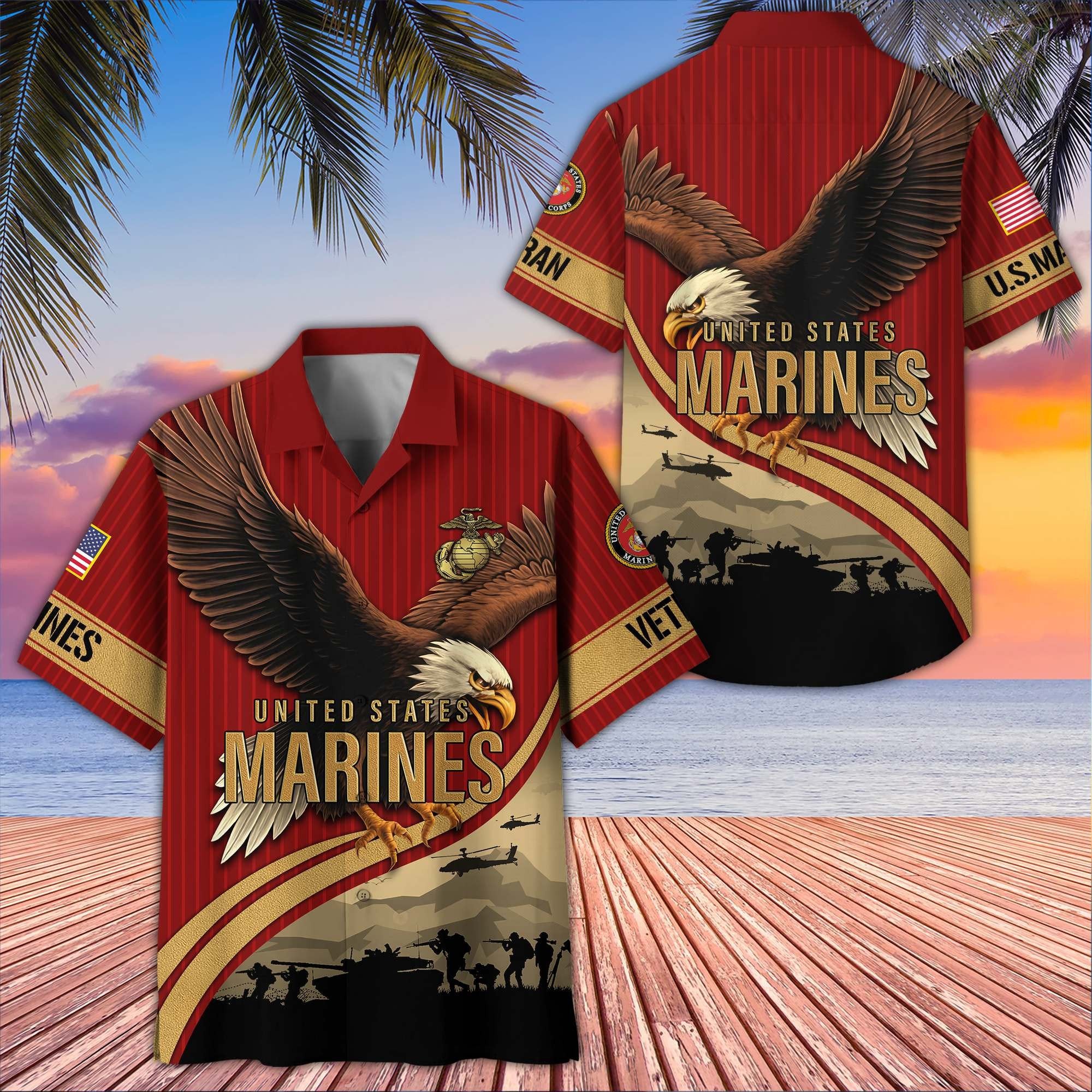 Premium US Veterans Hawaiian Shirt BPHN060611, Gifts For US Veterans, Gifts On Independence Day, Veterans Day.