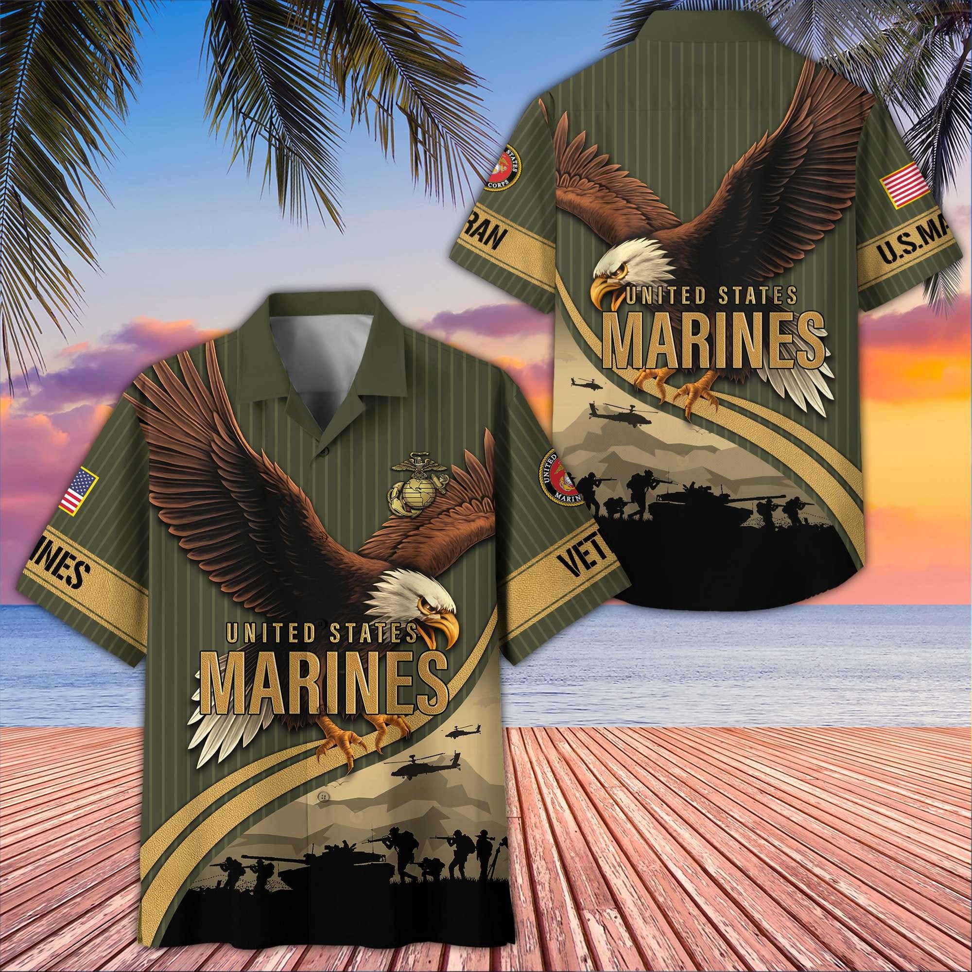 Premium US Veterans Hawaiian Shirt BPHN060611, Gifts For US Veterans, Gifts On Independence Day, Veterans Day.
