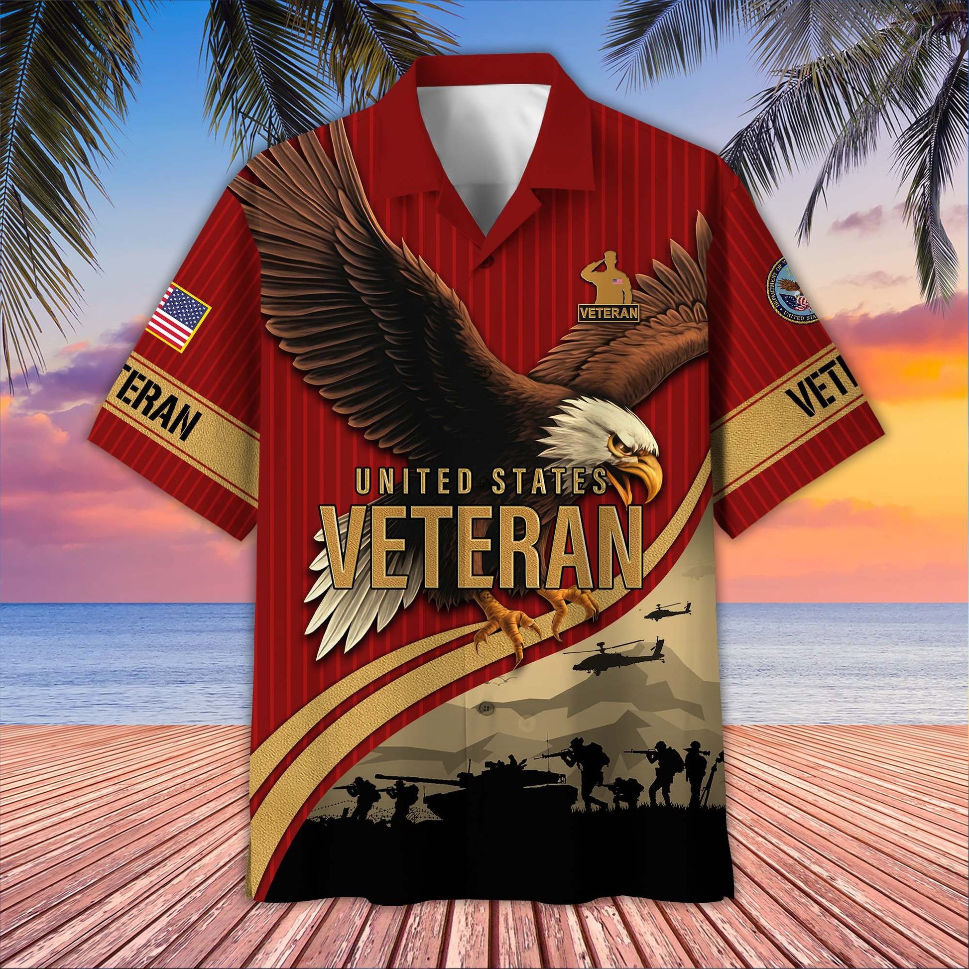 Premium US Veterans Hawaiian Shirt BPHN060611, Gifts For US Veterans, Gifts On Independence Day, Veterans Day.