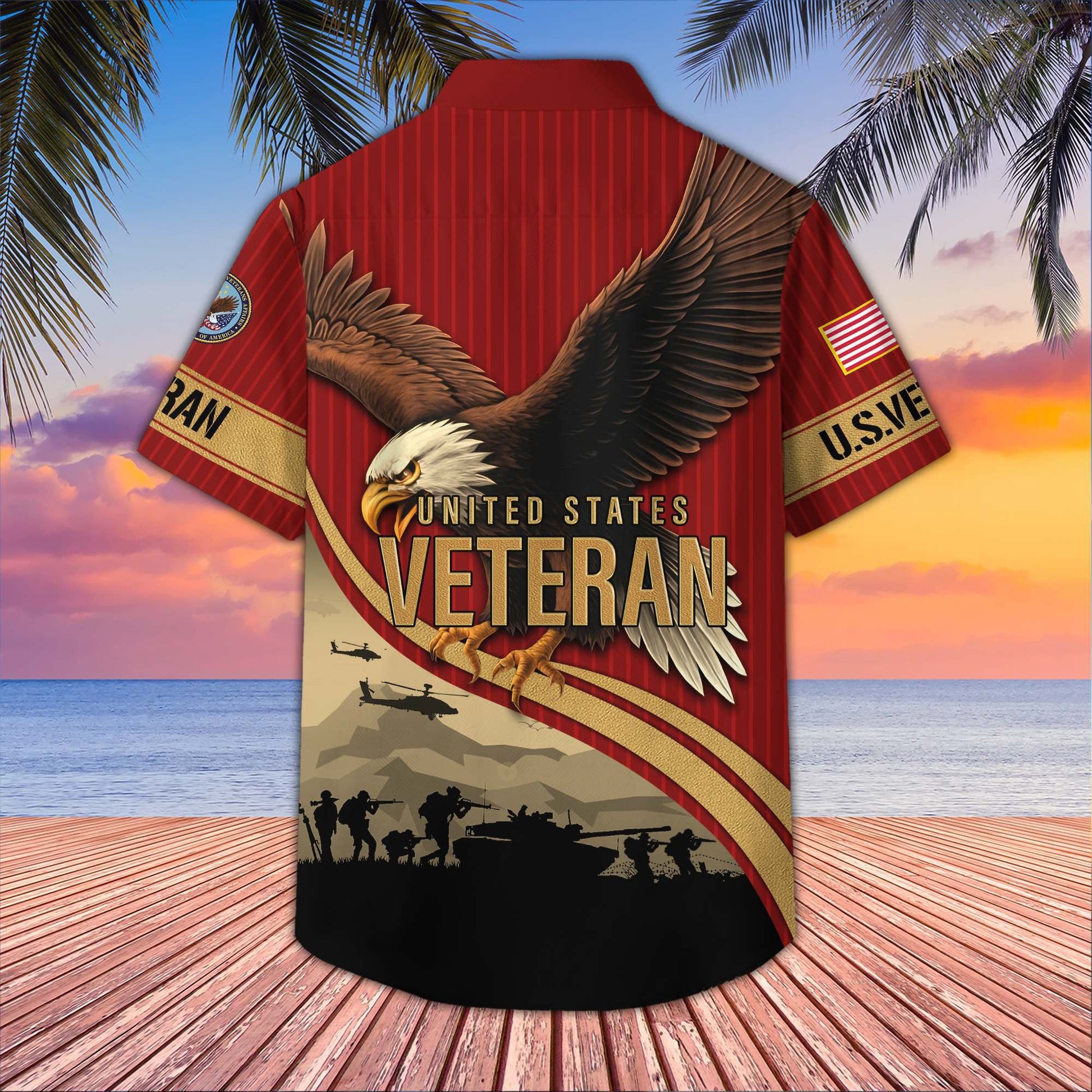 Premium US Veterans Hawaiian Shirt BPHN060611, Gifts For US Veterans, Gifts On Independence Day, Veterans Day.