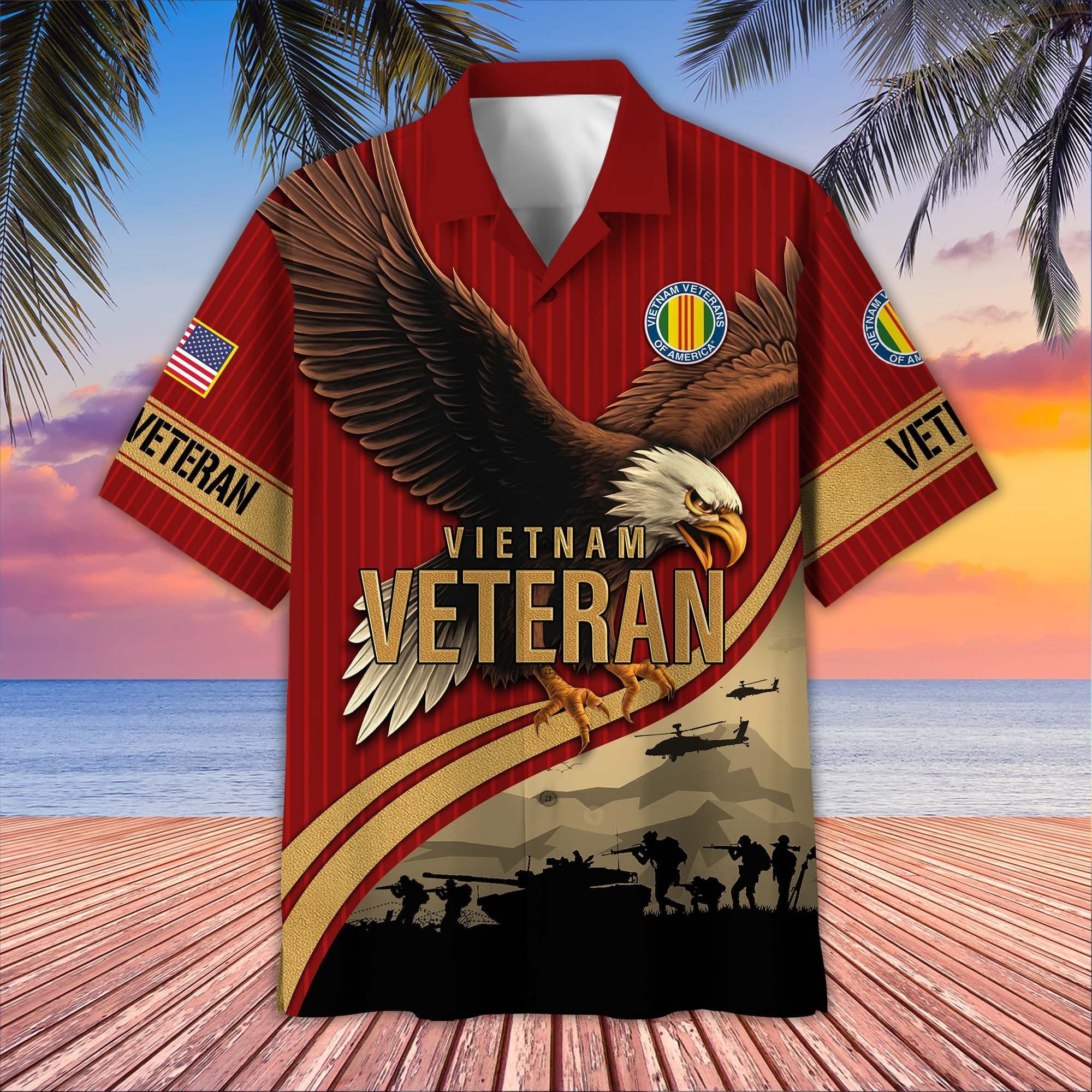 Premium US Veterans Hawaiian Shirt BPHN060611, Gifts For US Veterans, Gifts On Independence Day, Veterans Day.