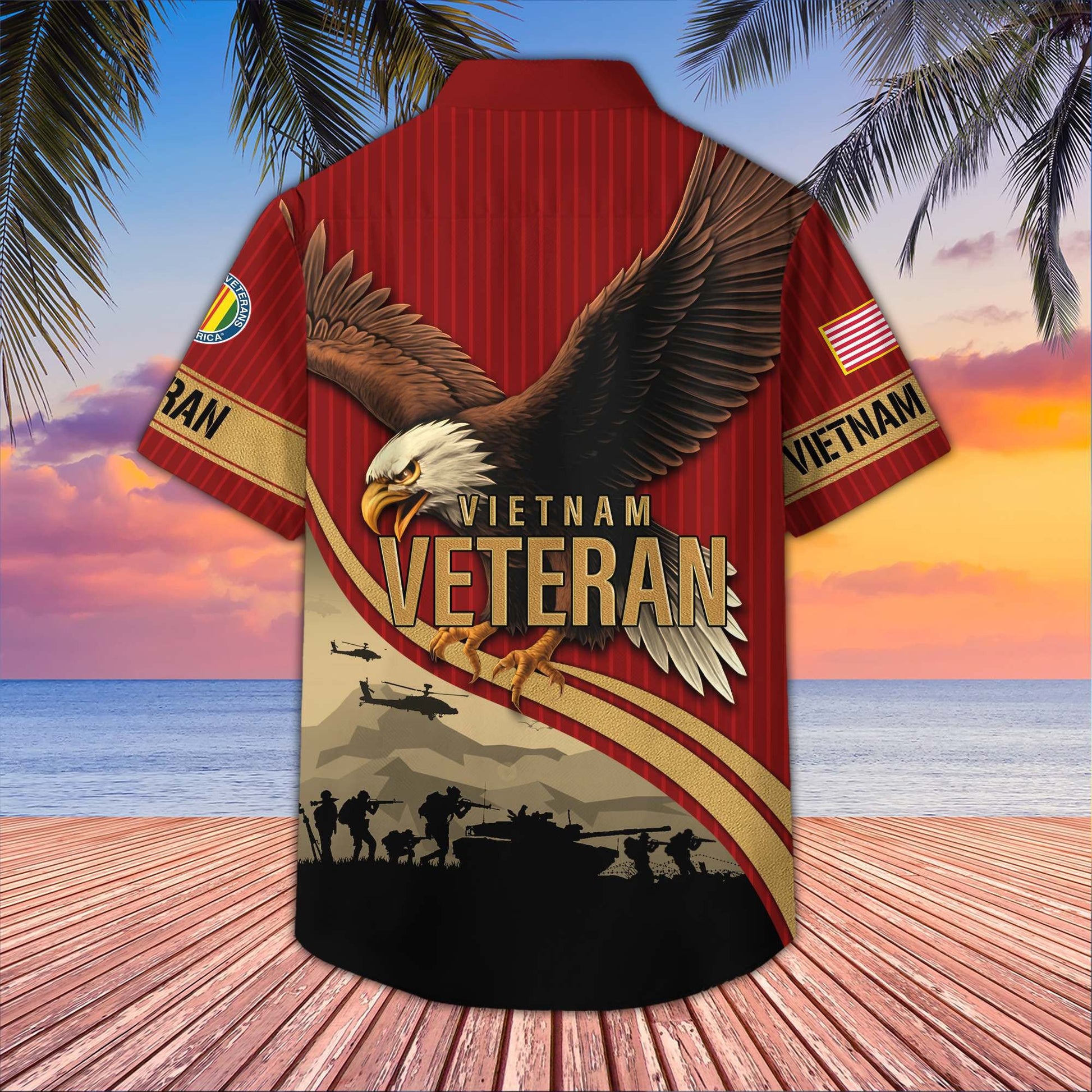 Premium US Veterans Hawaiian Shirt BPHN060611, Gifts For US Veterans, Gifts On Independence Day, Veterans Day.