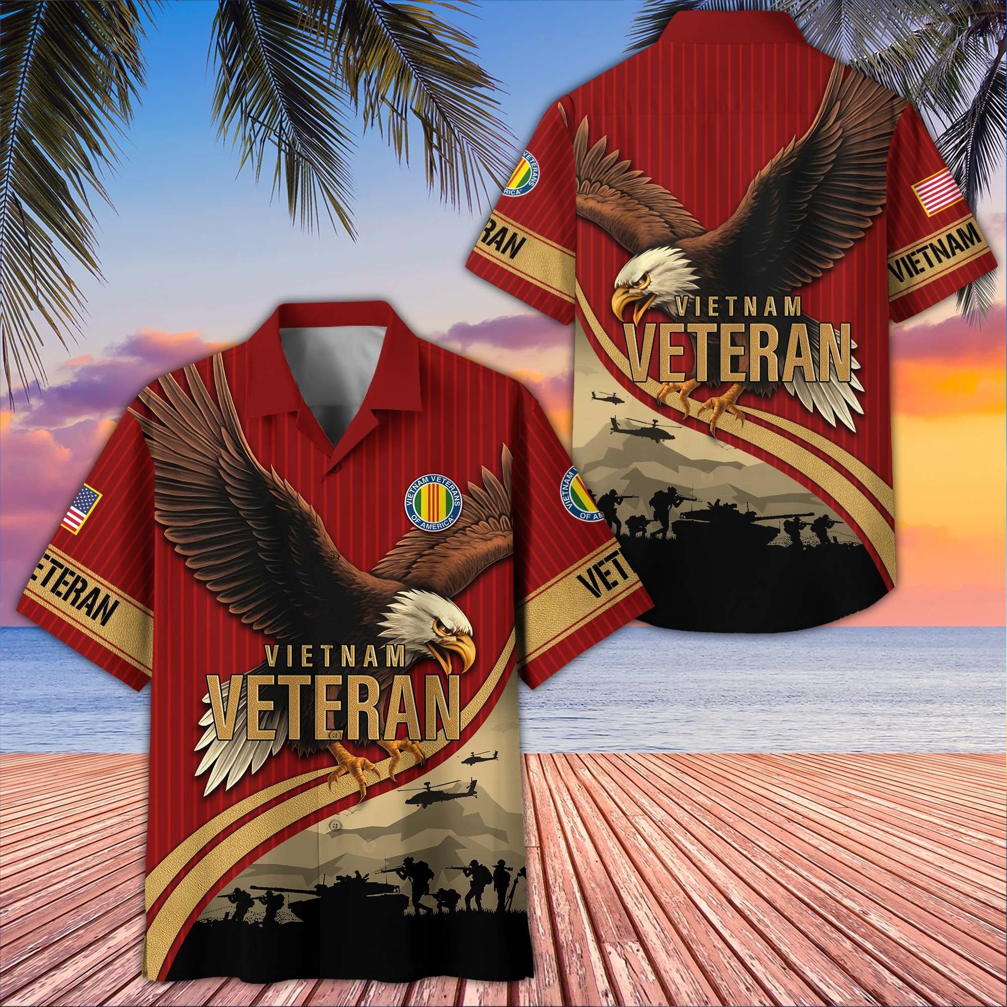 Premium US Veterans Hawaiian Shirt BPHN060611, Gifts For US Veterans, Gifts On Independence Day, Veterans Day.