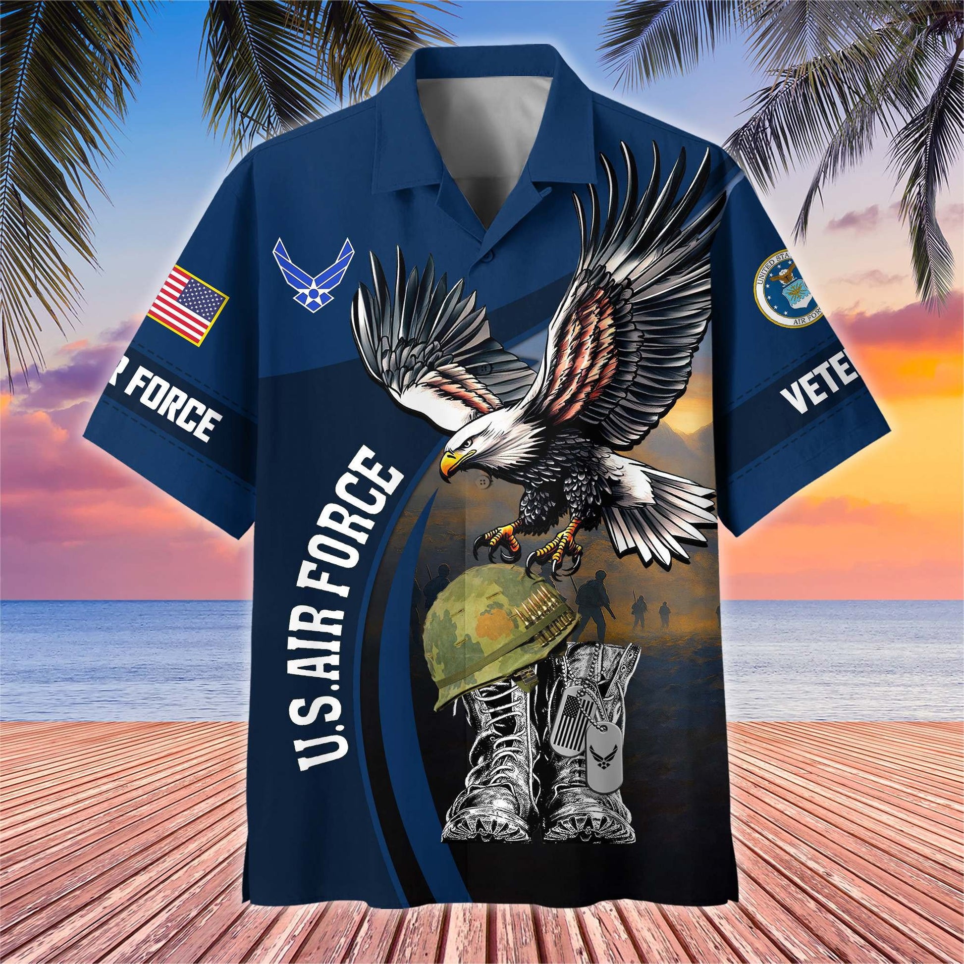 Premium US Veterans Hawaiian Shirt BPHN040611, Gifts For US Veterans, Gifts On Independence Day, Veterans Day.