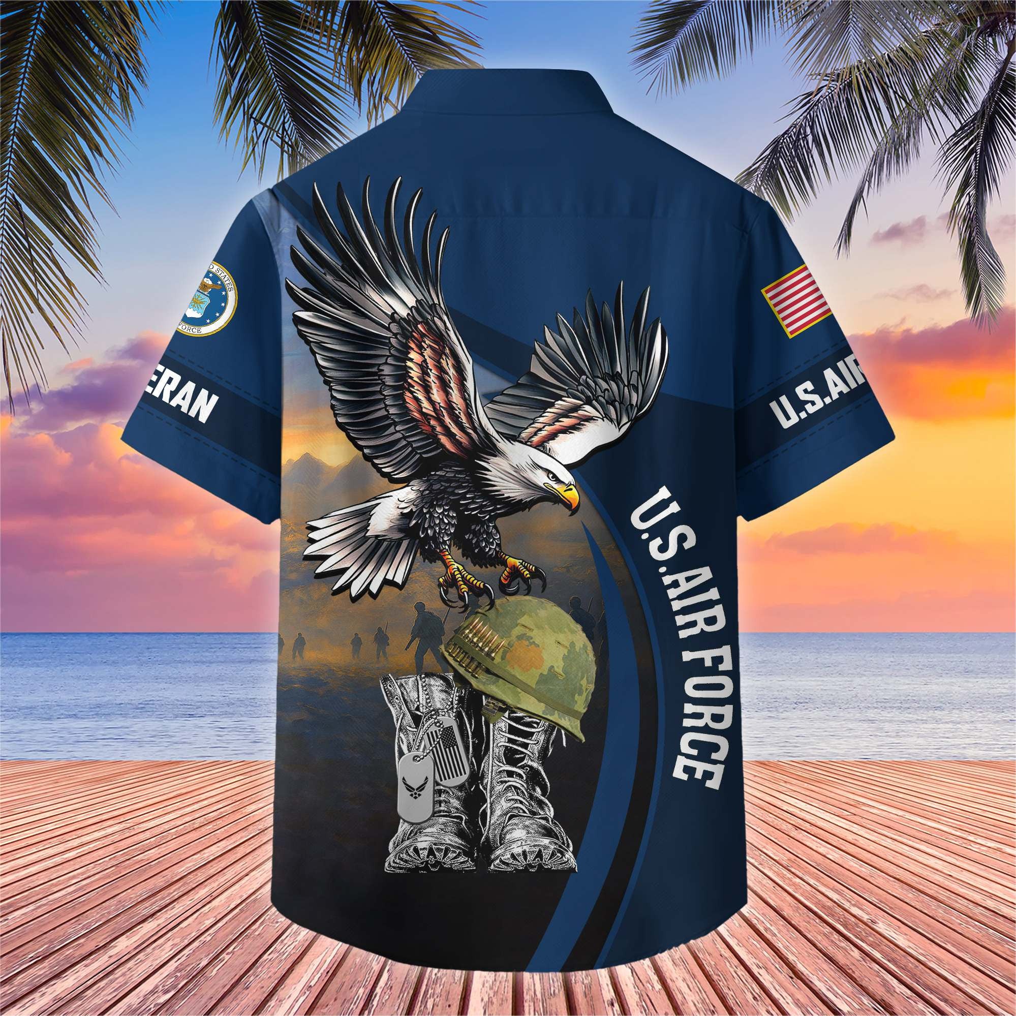 Premium US Veterans Hawaiian Shirt BPHN040611, Gifts For US Veterans, Gifts On Independence Day, Veterans Day.