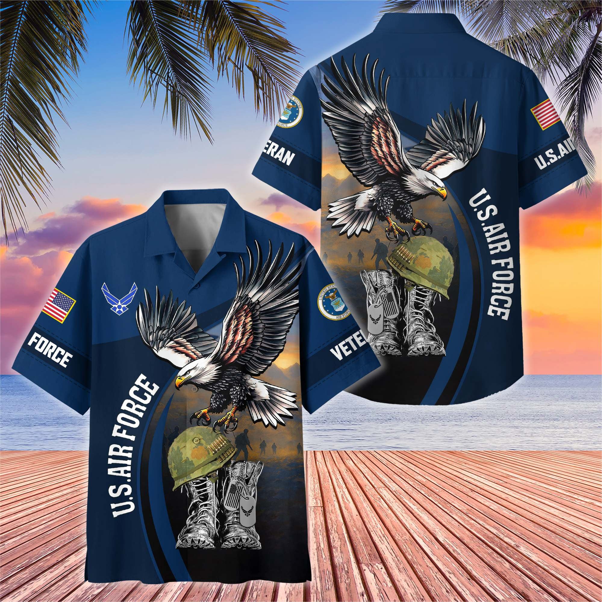 Premium US Veterans Hawaiian Shirt BPHN040611, Gifts For US Veterans, Gifts On Independence Day, Veterans Day.