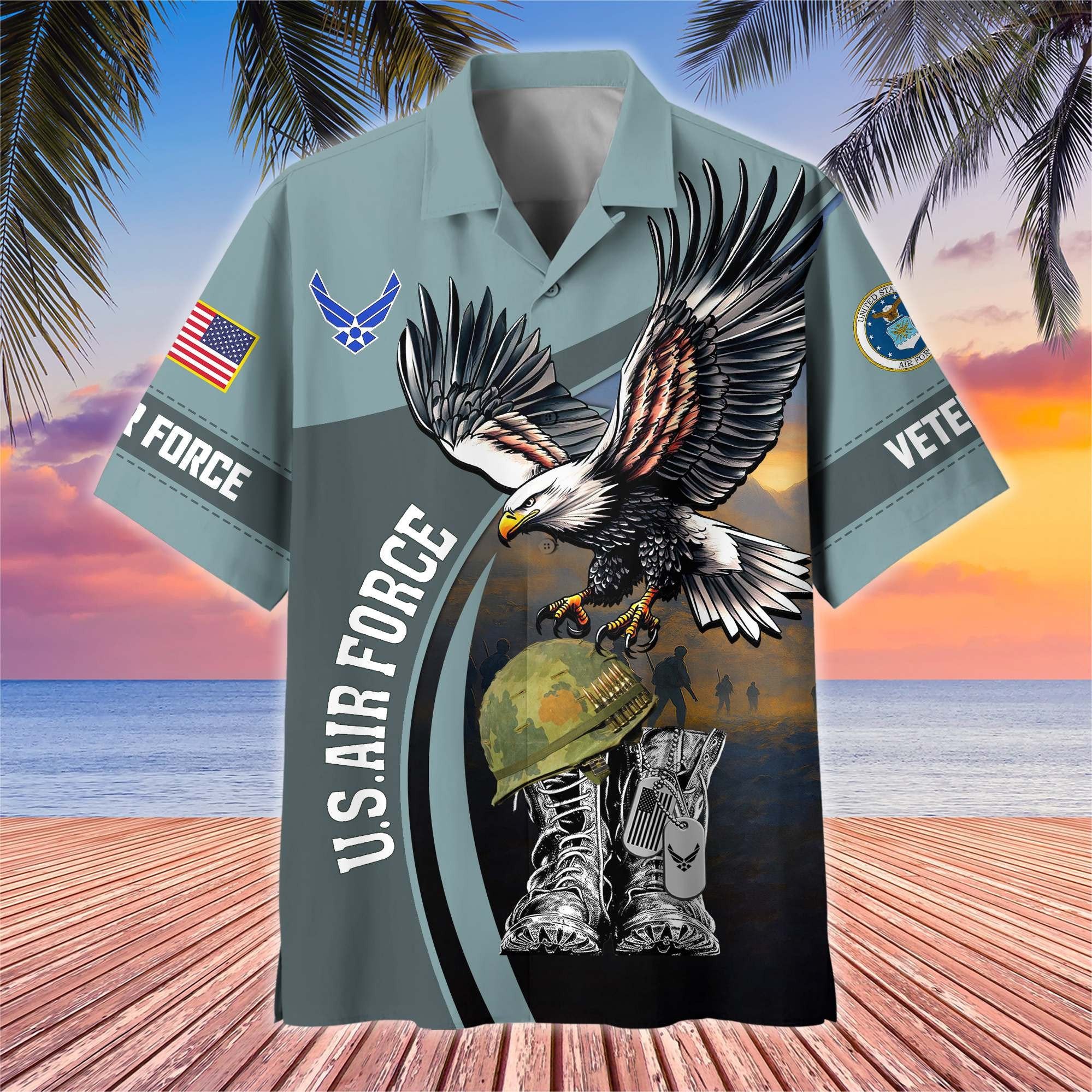 Premium US Veterans Hawaiian Shirt BPHN040611, Gifts For US Veterans, Gifts On Independence Day, Veterans Day.