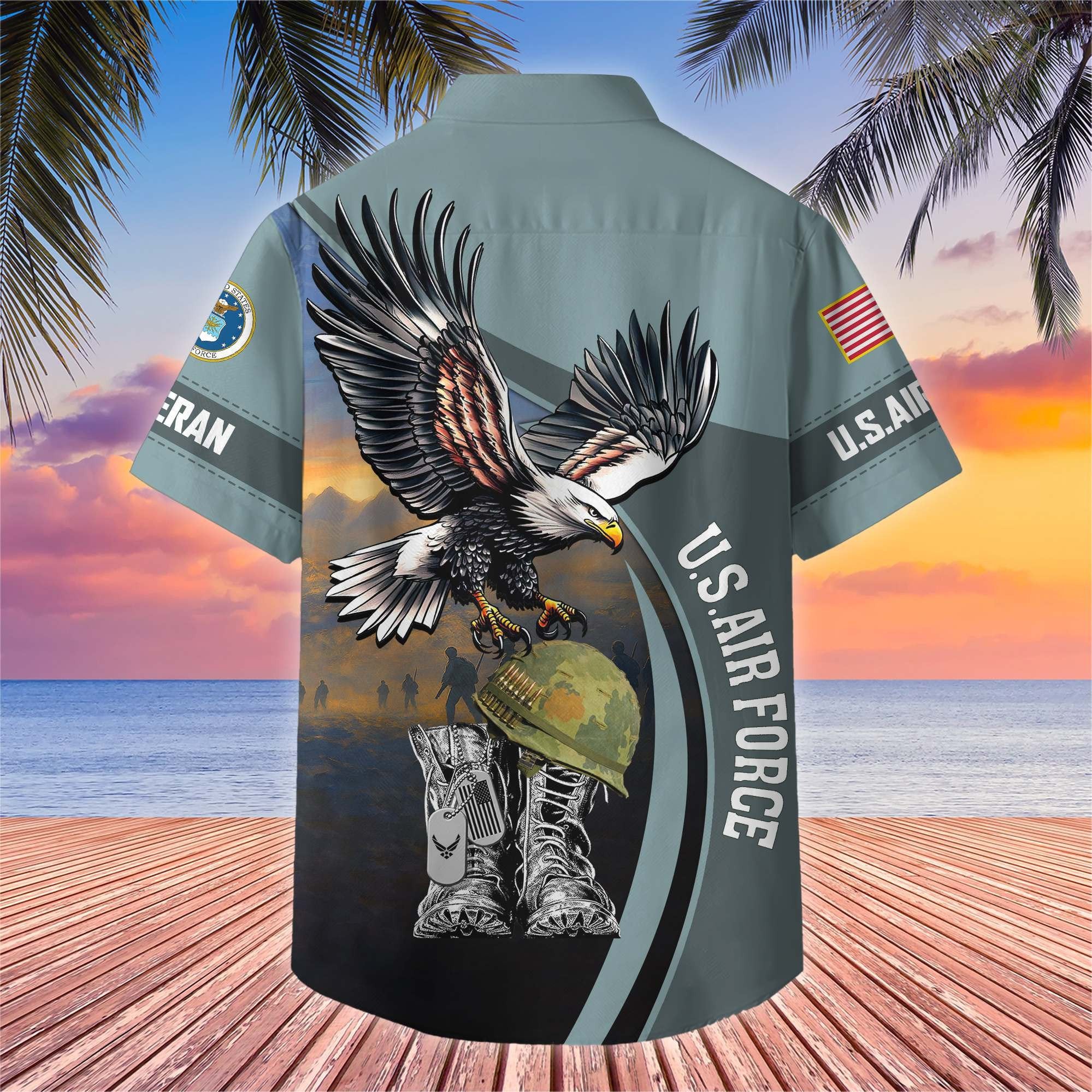 Premium US Veterans Hawaiian Shirt BPHN040611, Gifts For US Veterans, Gifts On Independence Day, Veterans Day.