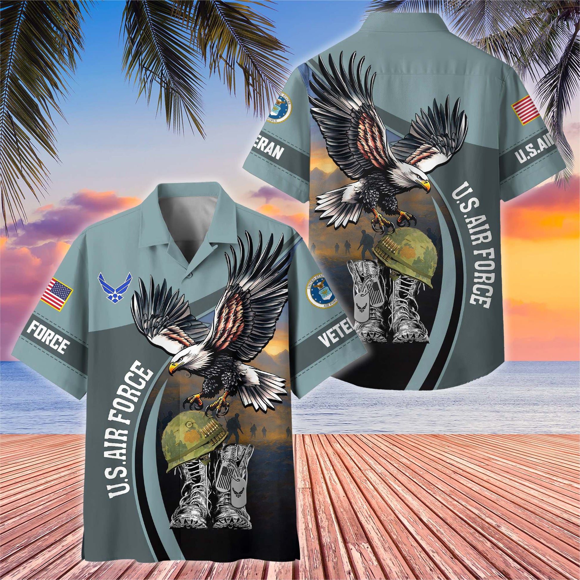 Premium US Veterans Hawaiian Shirt BPHN040611, Gifts For US Veterans, Gifts On Independence Day, Veterans Day.