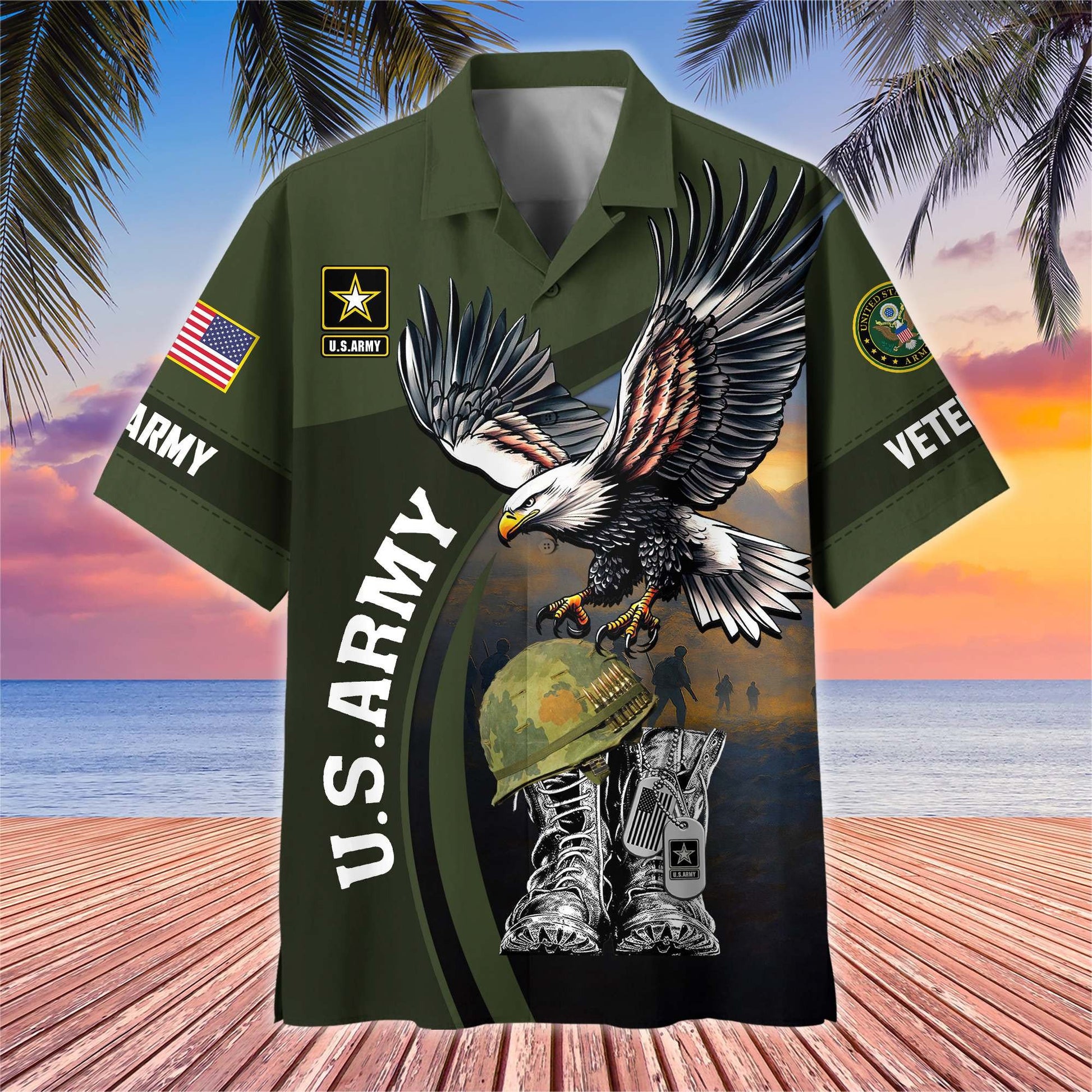 Premium US Veterans Hawaiian Shirt BPHN040611, Gifts For US Veterans, Gifts On Independence Day, Veterans Day.