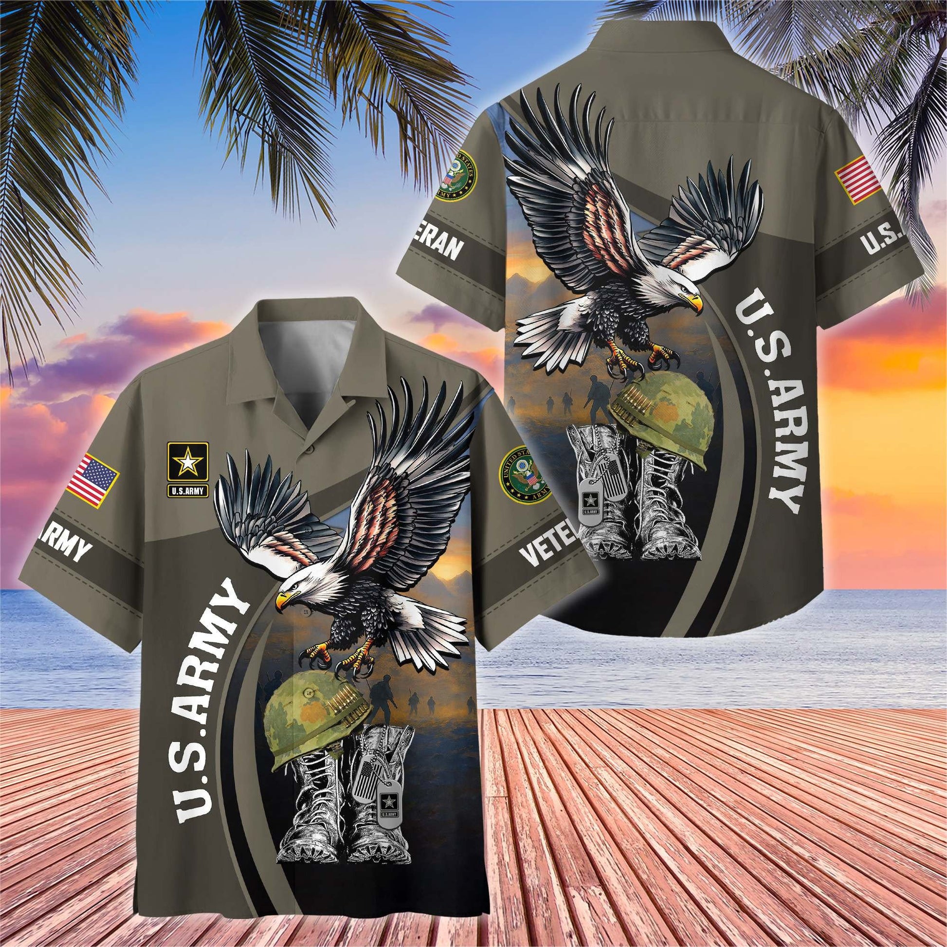 Premium US Veterans Hawaiian Shirt BPHN040611, Gifts For US Veterans, Gifts On Independence Day, Veterans Day.