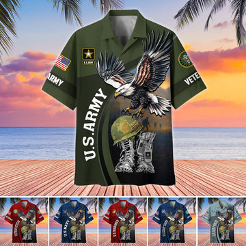 Premium US Veterans Hawaiian Shirt BPHN040611, Gifts For US Veterans, Gifts On Independence Day, Veterans Day.