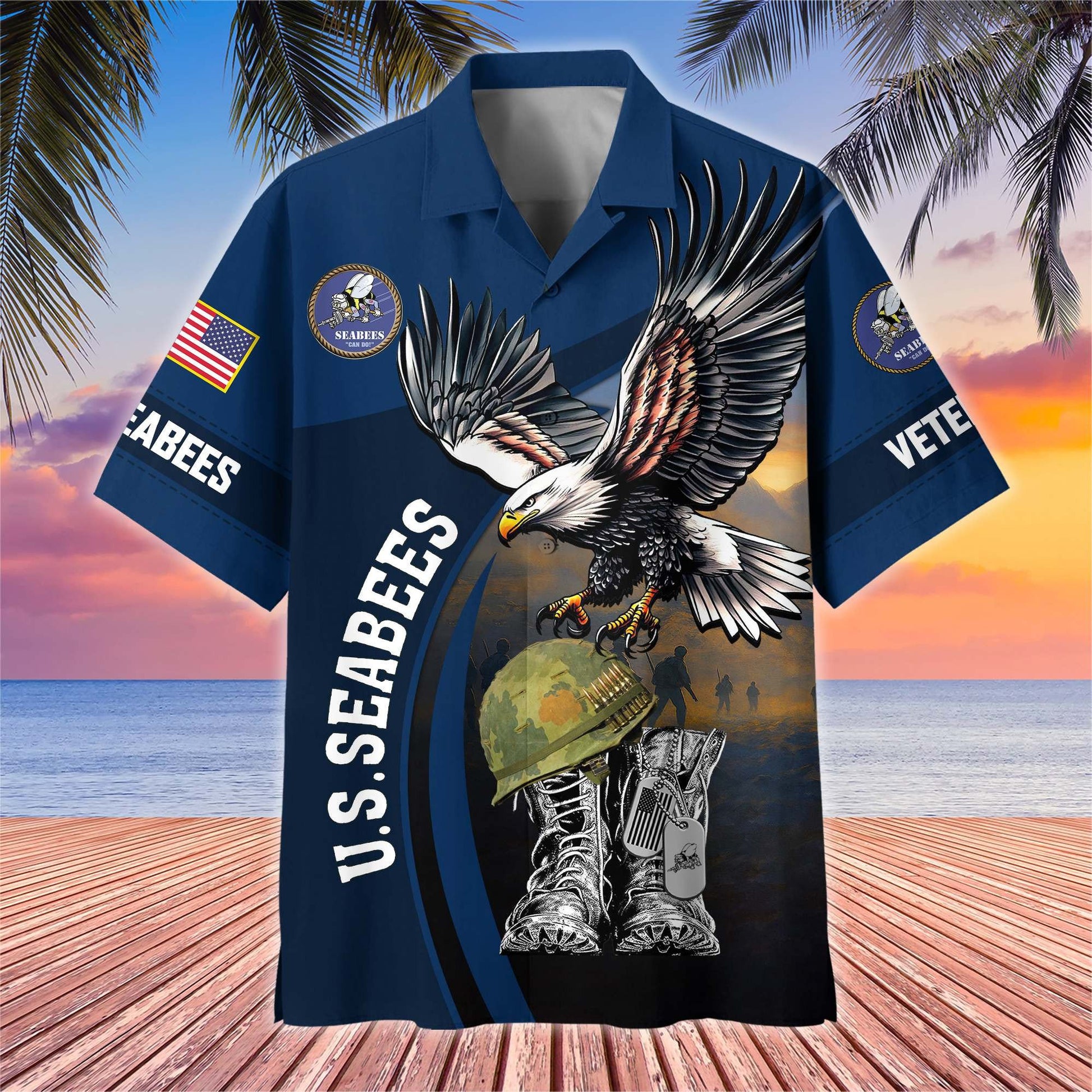 Premium US Veterans Hawaiian Shirt BPHN040611, Gifts For US Veterans, Gifts On Independence Day, Veterans Day.