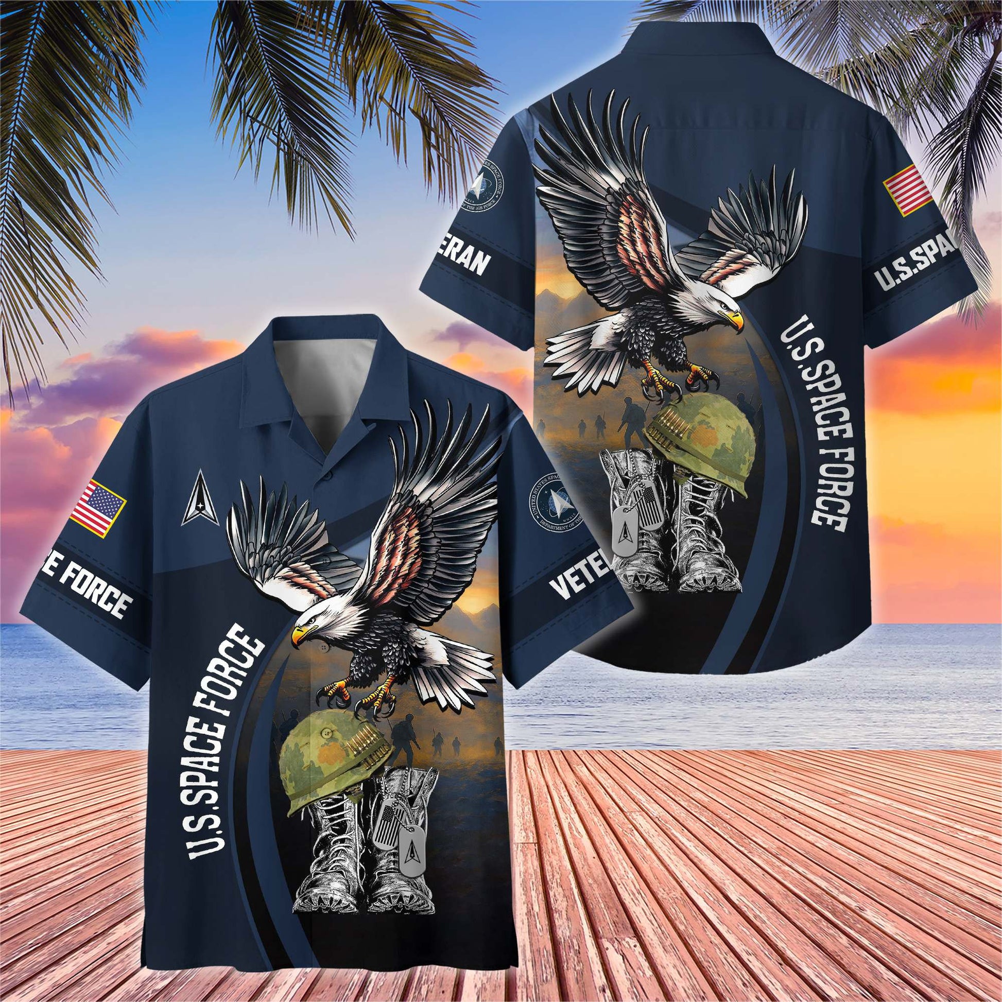 Premium US Veterans Hawaiian Shirt BPHN040611, Gifts For US Veterans, Gifts On Independence Day, Veterans Day.