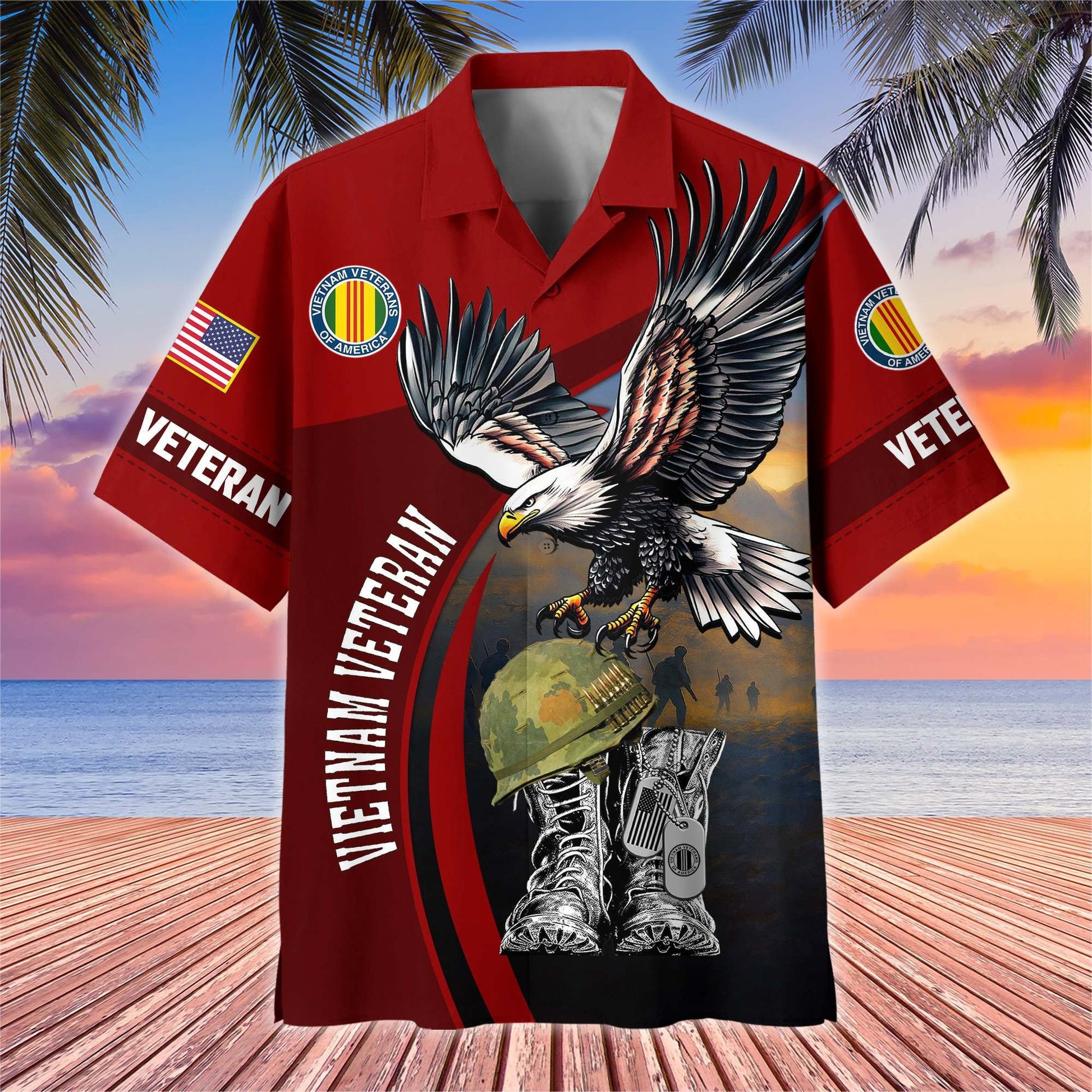 Premium US Veterans Hawaiian Shirt BPHN040611, Gifts For US Veterans, Gifts On Independence Day, Veterans Day.